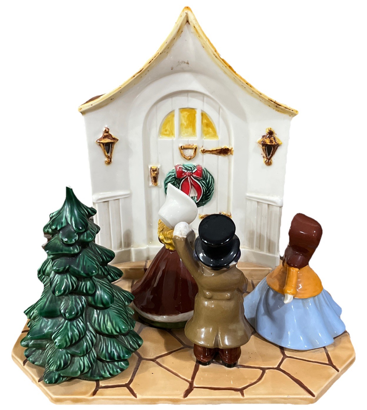Vintage Christmas Holland Mold Caroling Village Display *1D