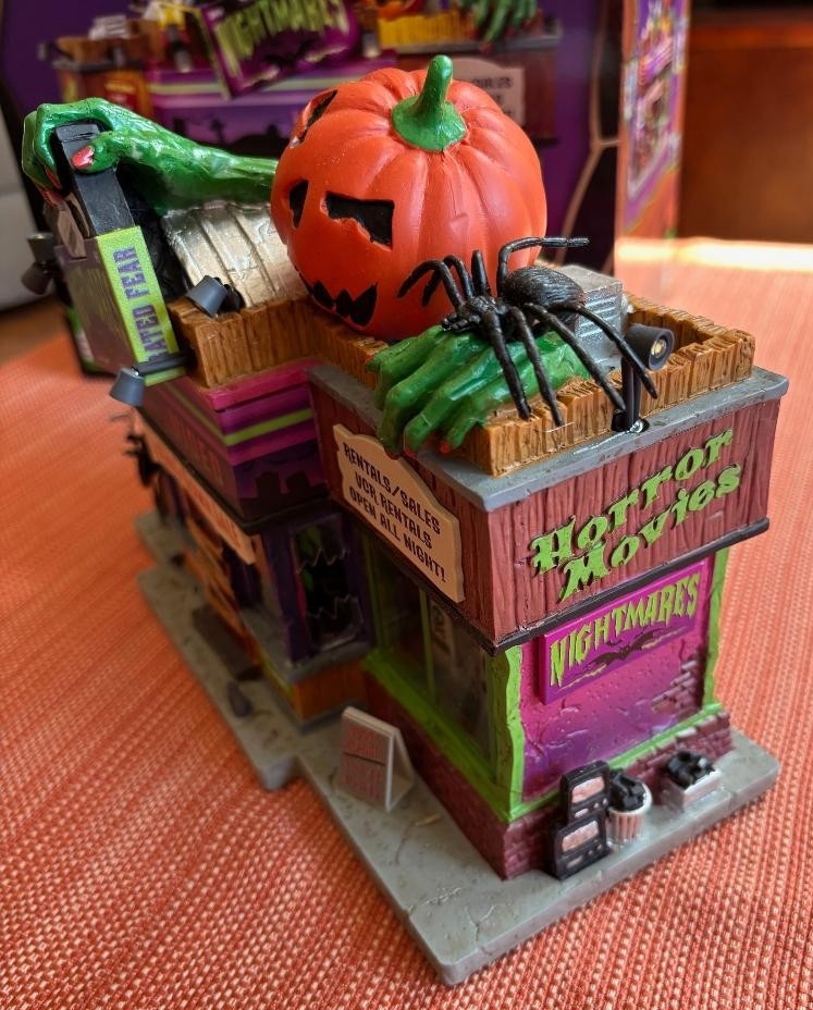 Lemax Spooky Town “Nightmares Video” Brand New- Lighted Village Building