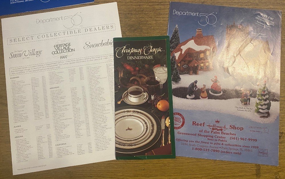 Department 56 Collector Reference Library 1990-1999 Brochures History Lists Home