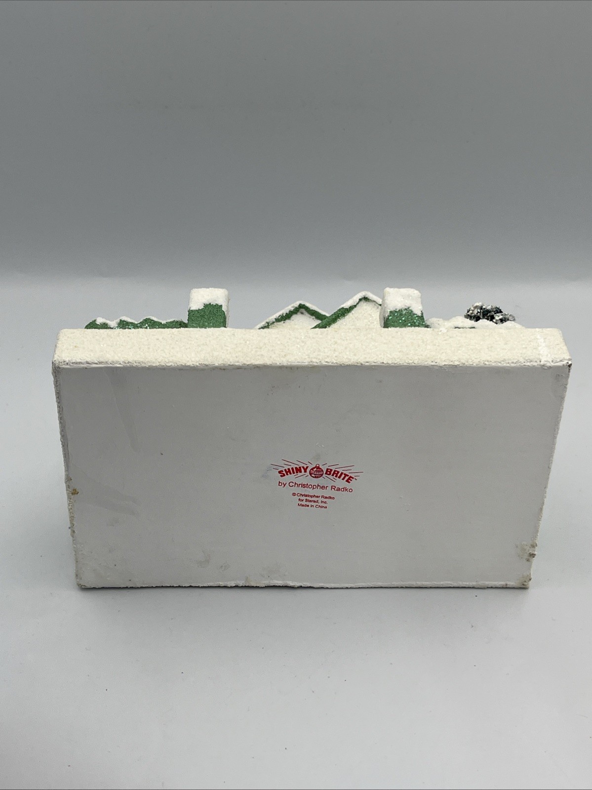 Christopher Radko Shiny Brite Green and White Putz House