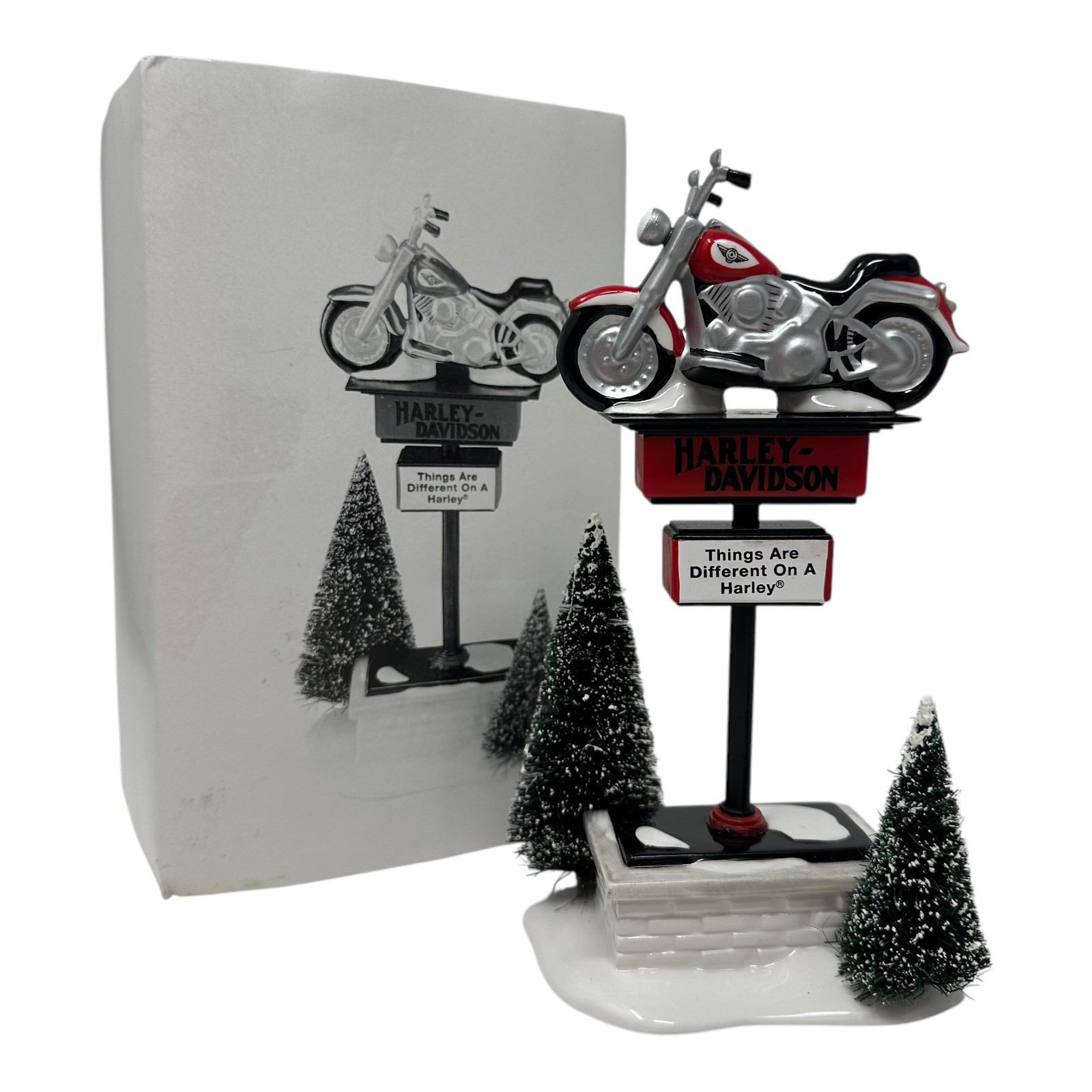 Dept 56 Original Snow Village Harley-Davidson Sign 1997 Christmas RETIRED 54901