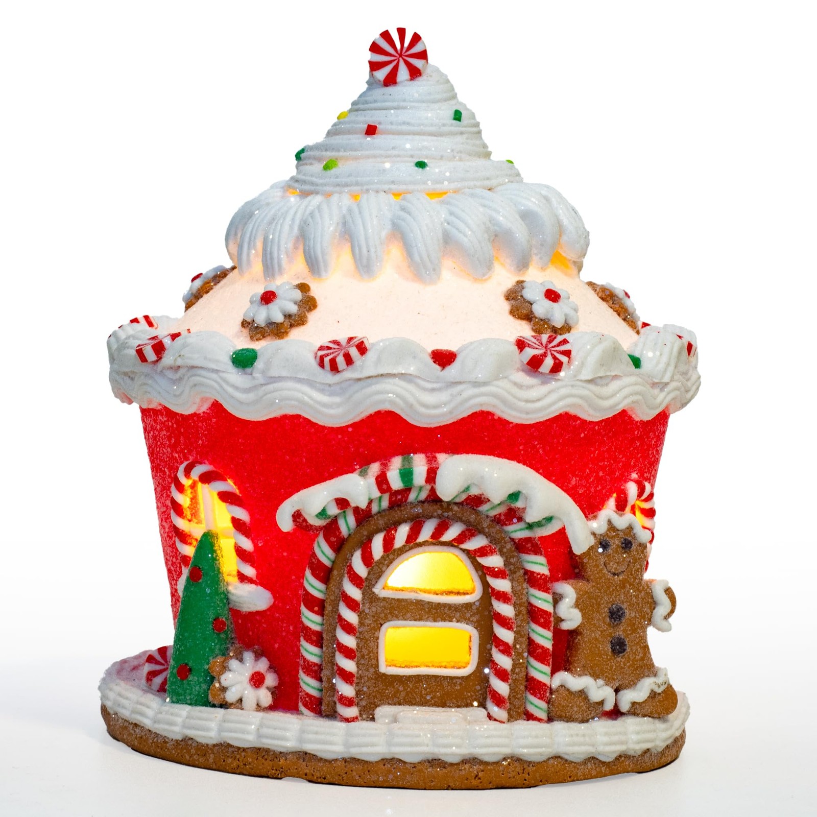 6 Inch LED Christmas Gingerbread House, Battery Operated Christmas Decor with…