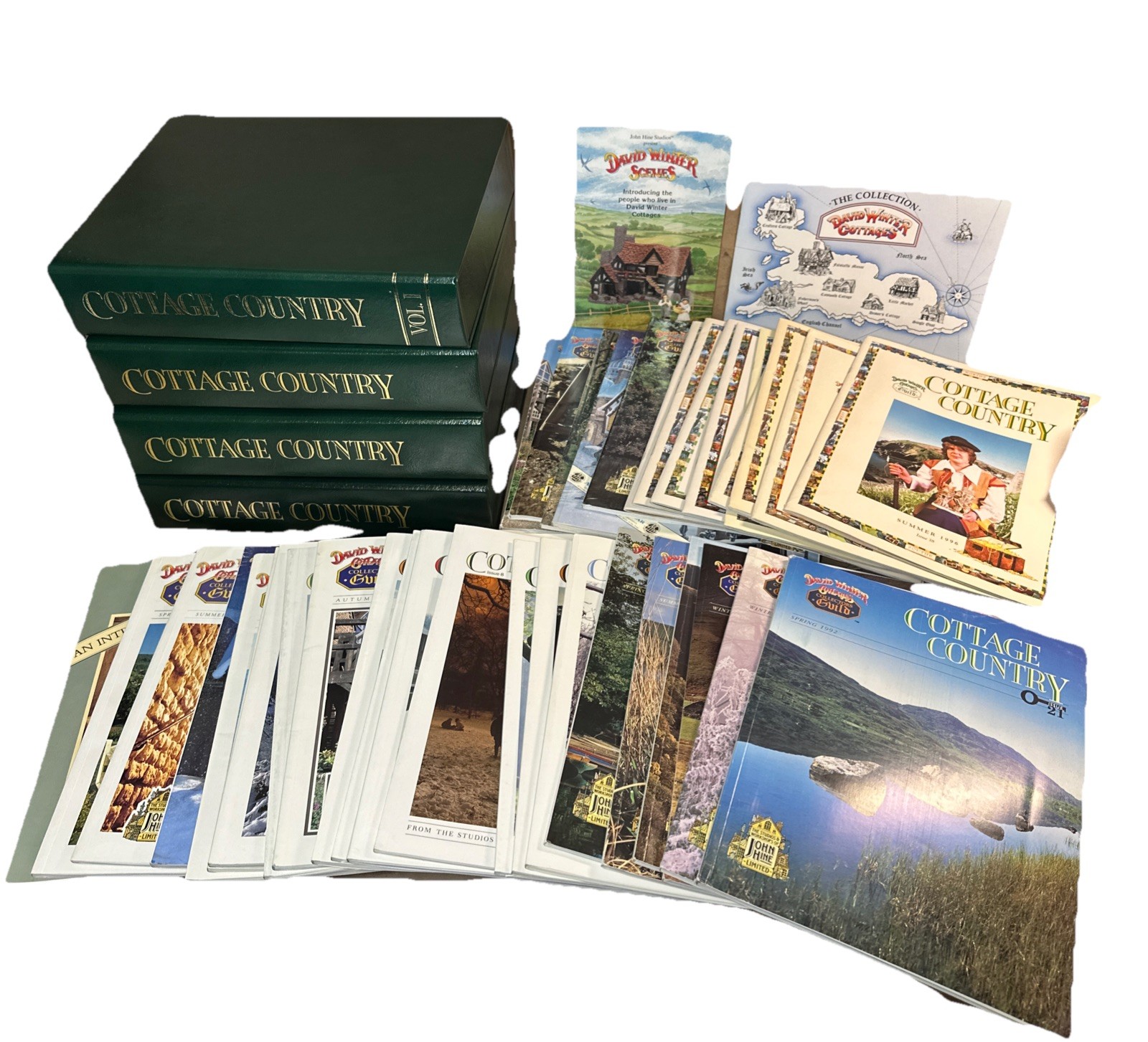 David Winter Cottages Guild Cottage Country Lot 35 Issues 1987–1996 w/ Cases