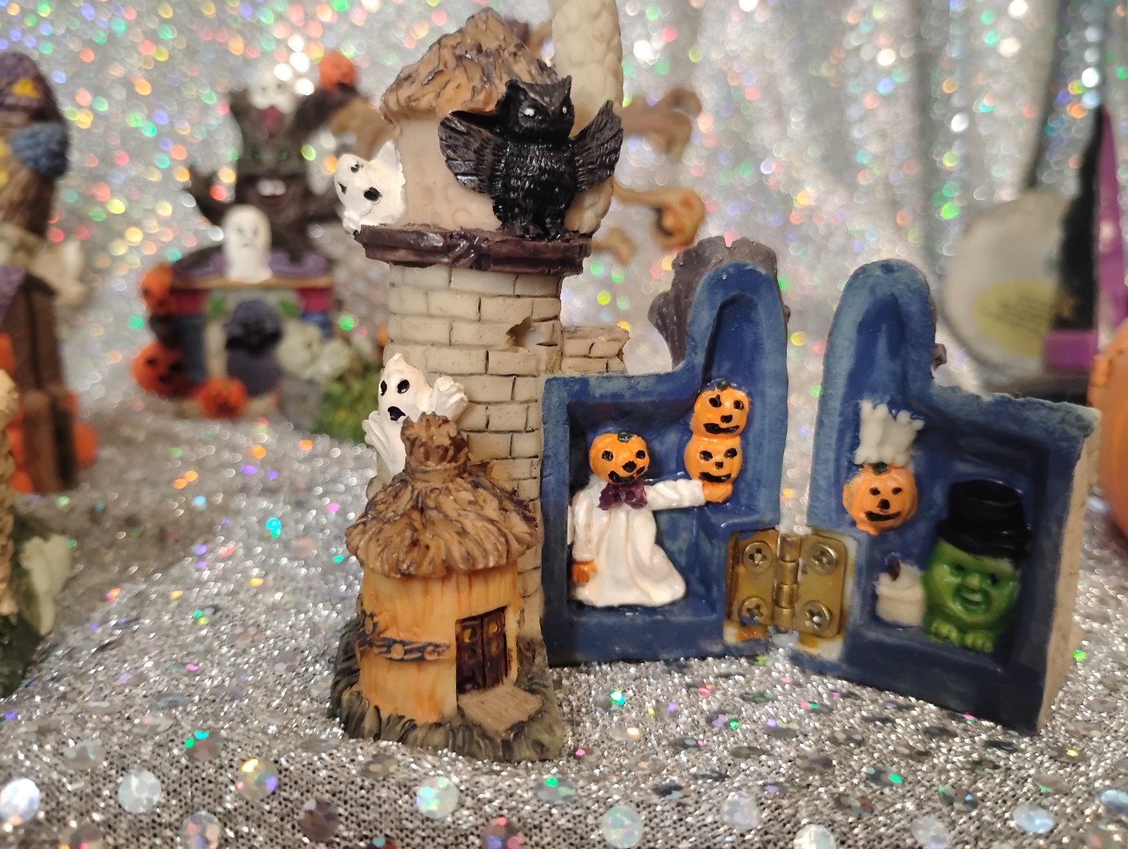 Lot of 13 Assorted Small Halloween Village Figures 1″-3″ – See Pictures