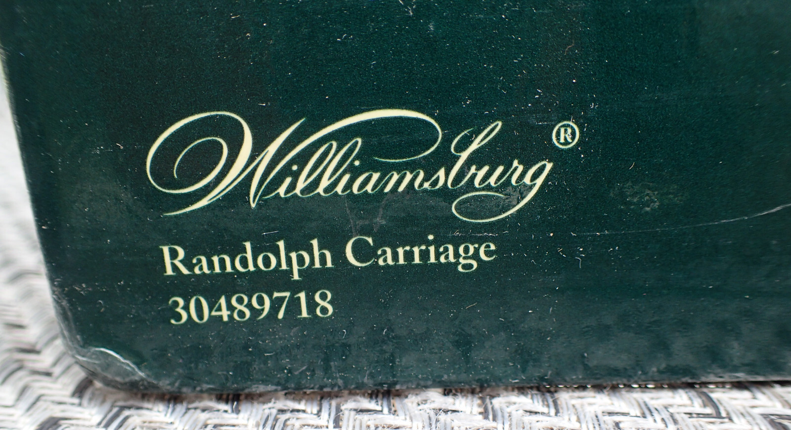 DEFECTIVE RANDOLPH CARRIAGE COLONIAL WILLIAMSBURG VILLAGE COLLECTION IN G3D
