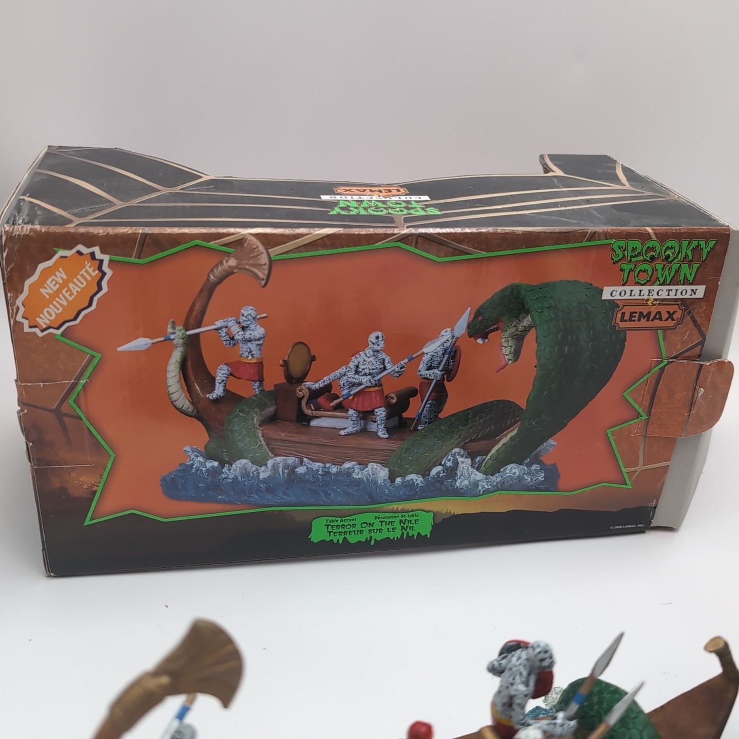 Lemax Spooky Town Terror on the Nile Halloween Village Mummy Egyptian Snake Boat