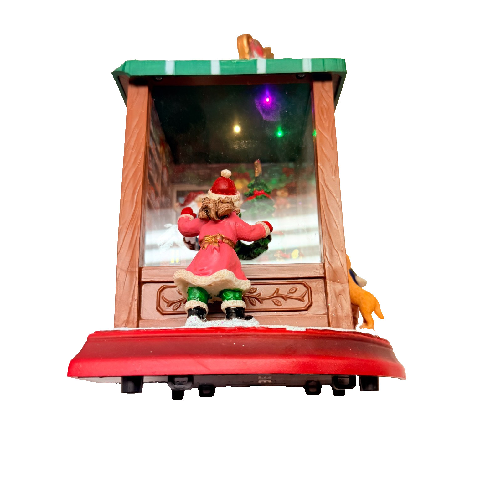 MOMENTS IN TIME Lighted Santa’s Toy Shop (Needs Battery Spring Replaced)