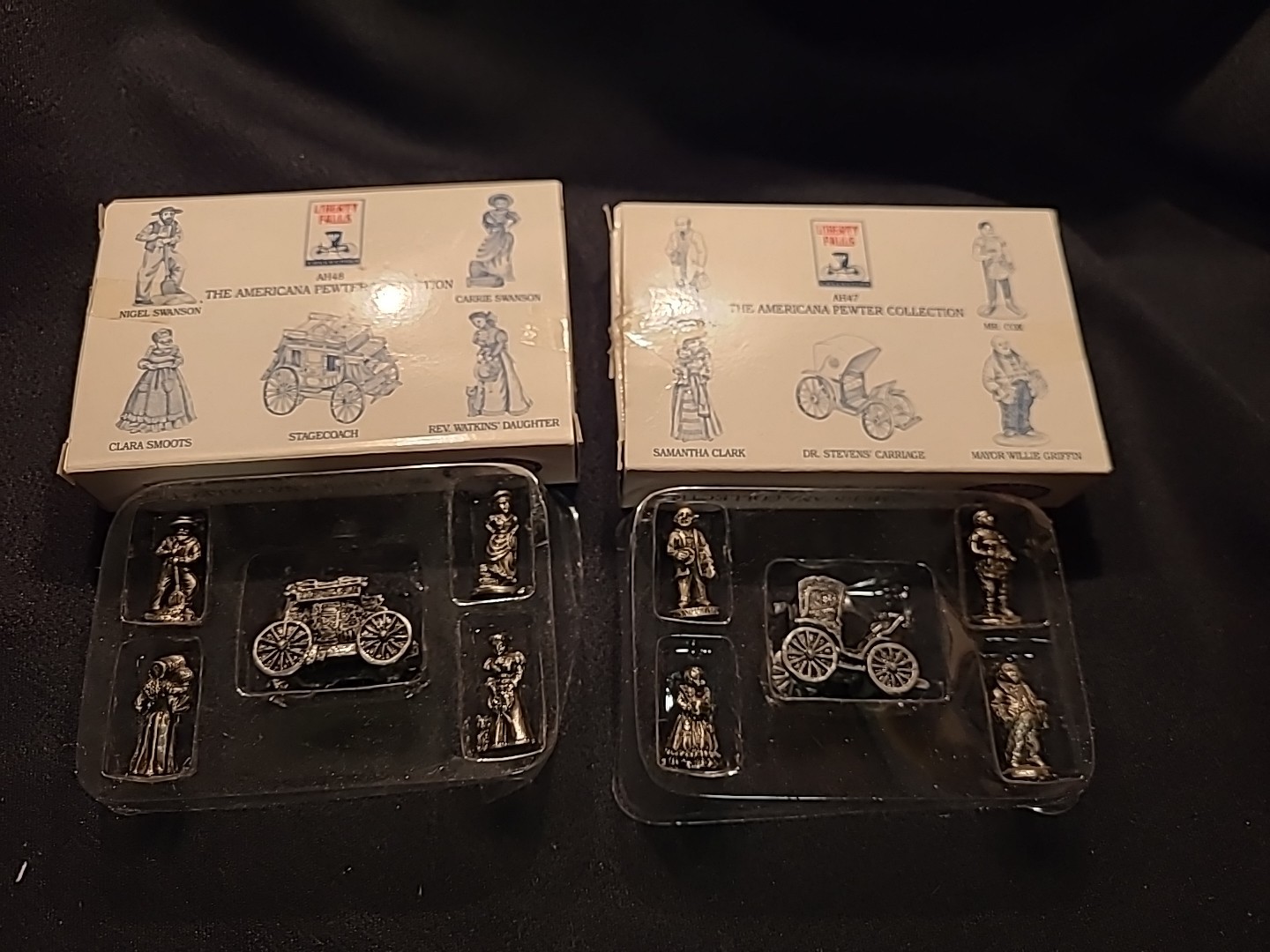  The Americana Collection SOLID Pewter Figurines Lot of TWO 5 Count Boxes Ah48 .
