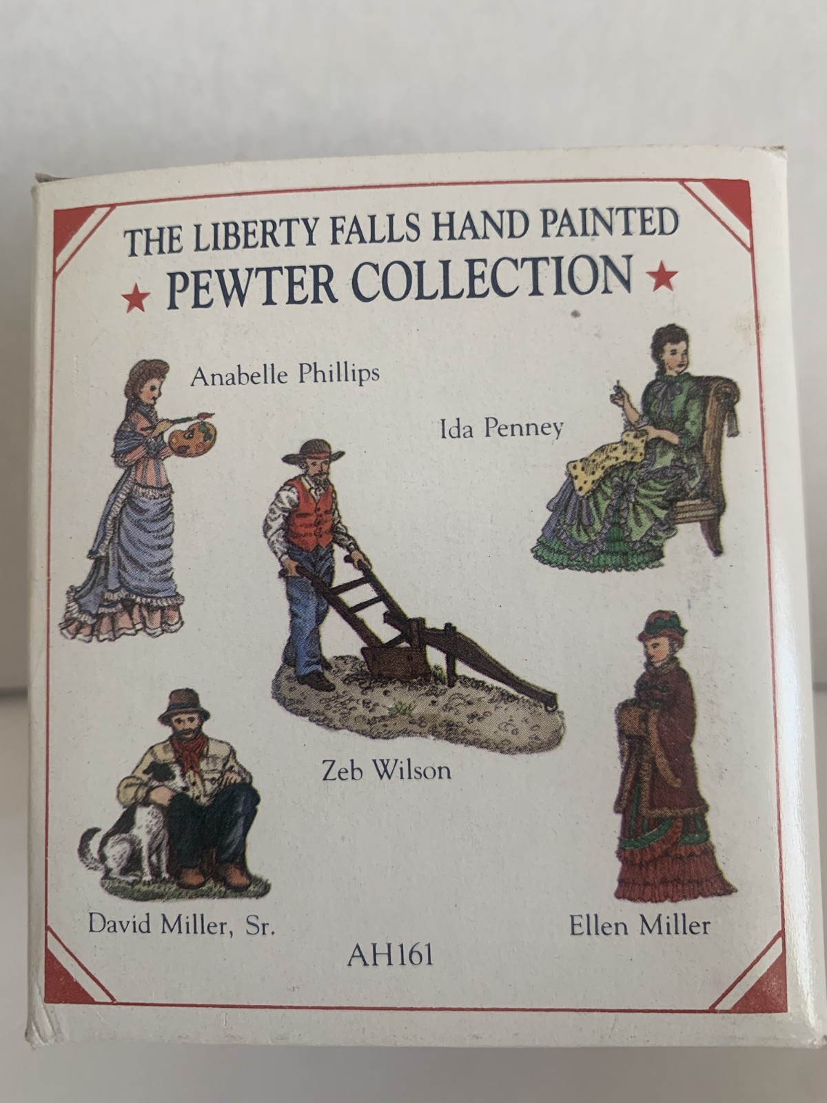 New Open Box Vintage Liberty Falls 5 Hand Painted Pewter Collection AH161 1998*