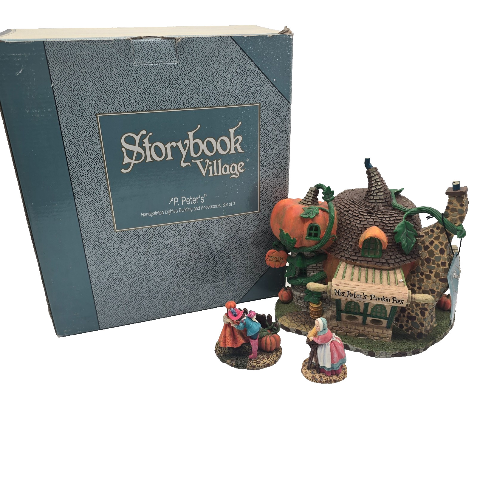 Department 56 Storybook Village “P. Peter’s” 1998 House w/ Figures & Box Dept 56