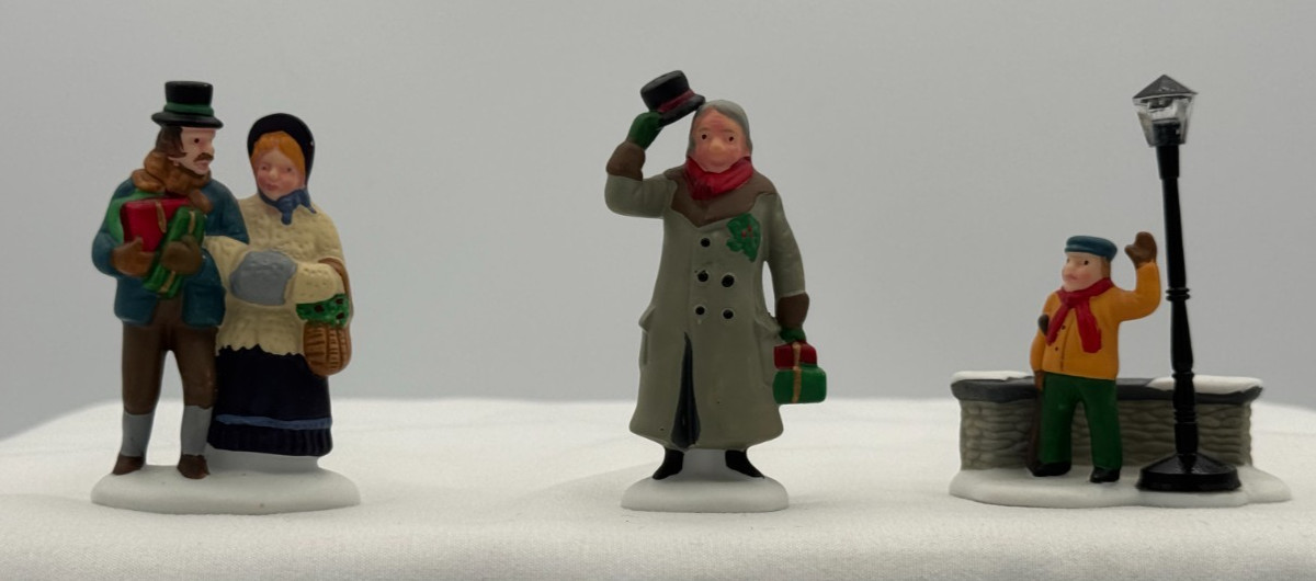 Dept 56 “A Christmas Carol Morning” Set of 3 Hand Painted Porcelain Accessories
