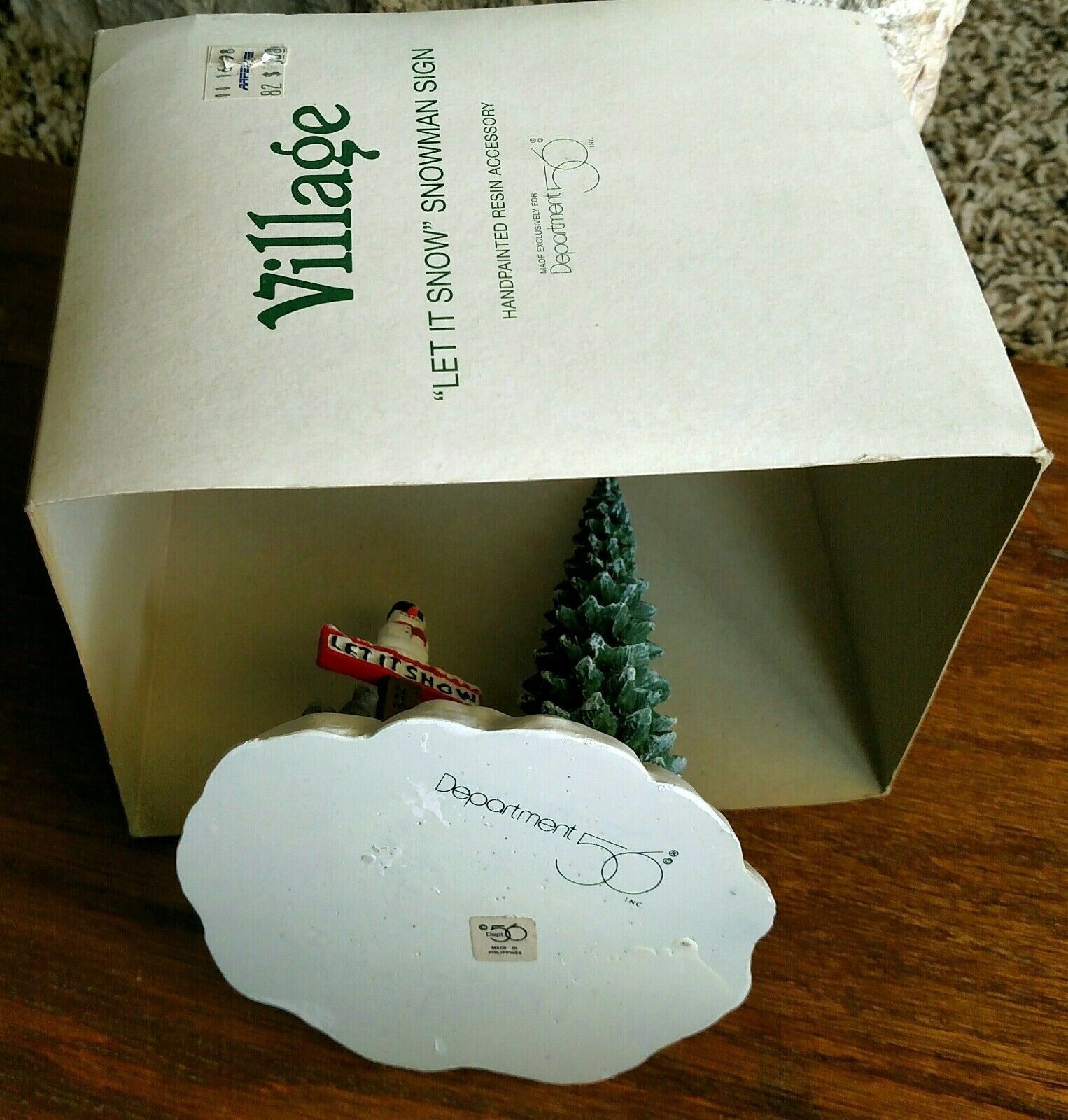 Let It Snow Snowman Sign #52594 Snow Village Department 56 -BUYER GUARANTEE
