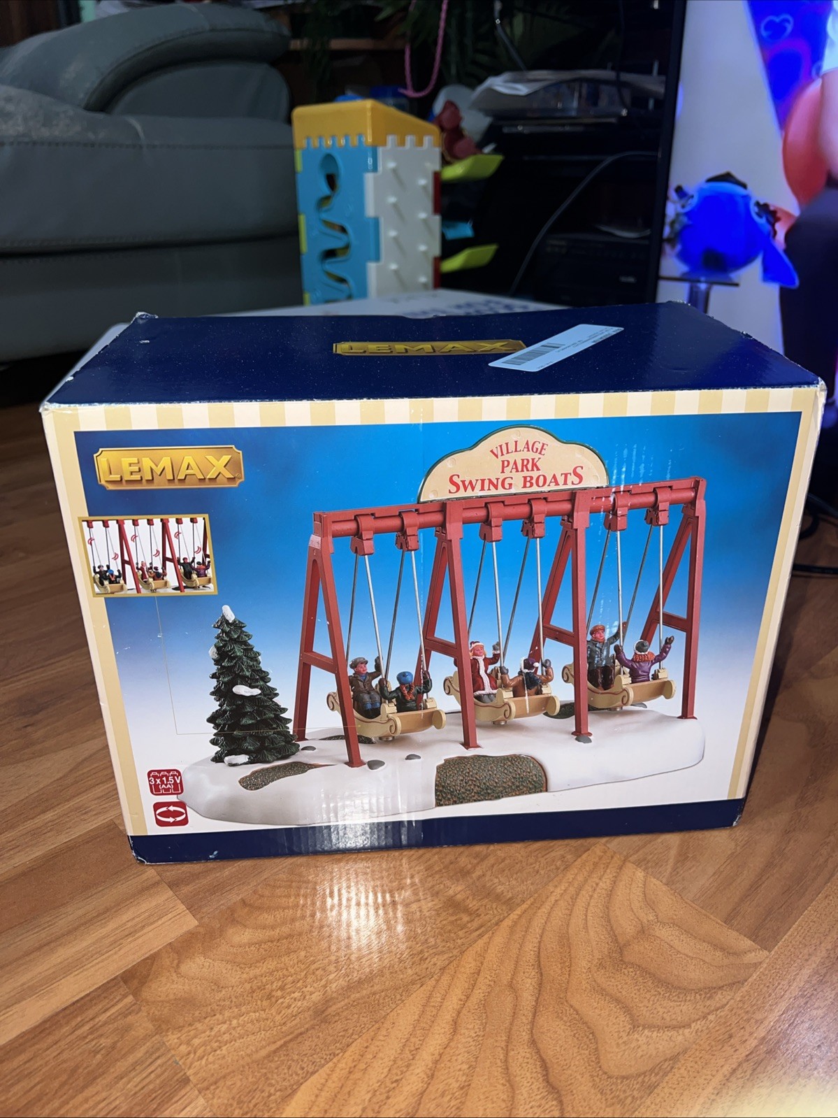 Lemax Village Park Swing Boats Animated Holiday Village Train Carnival Accent ..