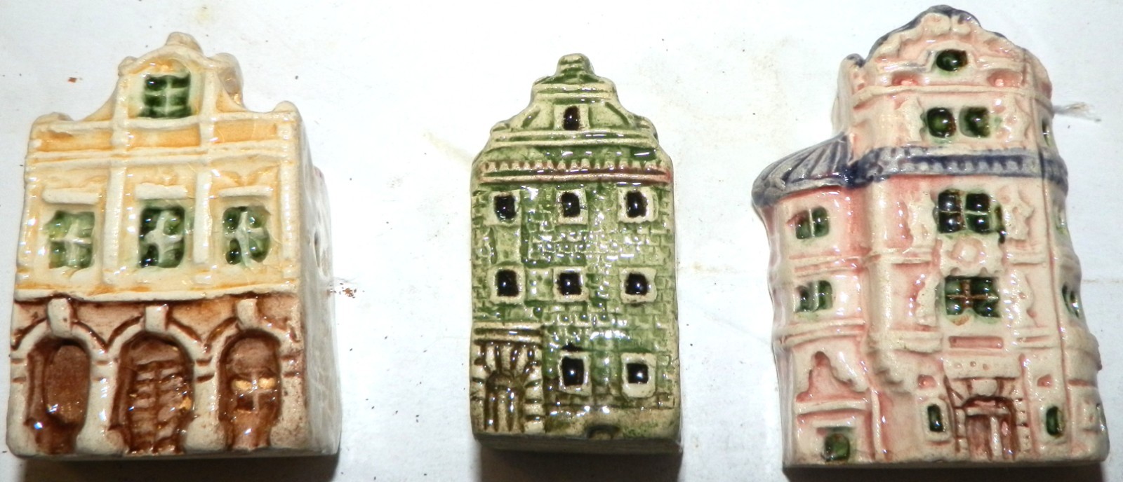 Hand Painted European Town Houses Vintage Ceramic Miniature Prague
