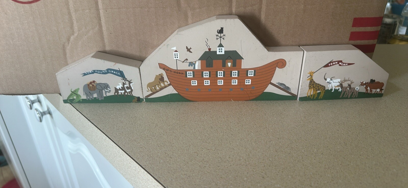 Cat’s Meow Wood 3 Piece Noah’s Ark Bible Story Faline Jones Vintage 1995