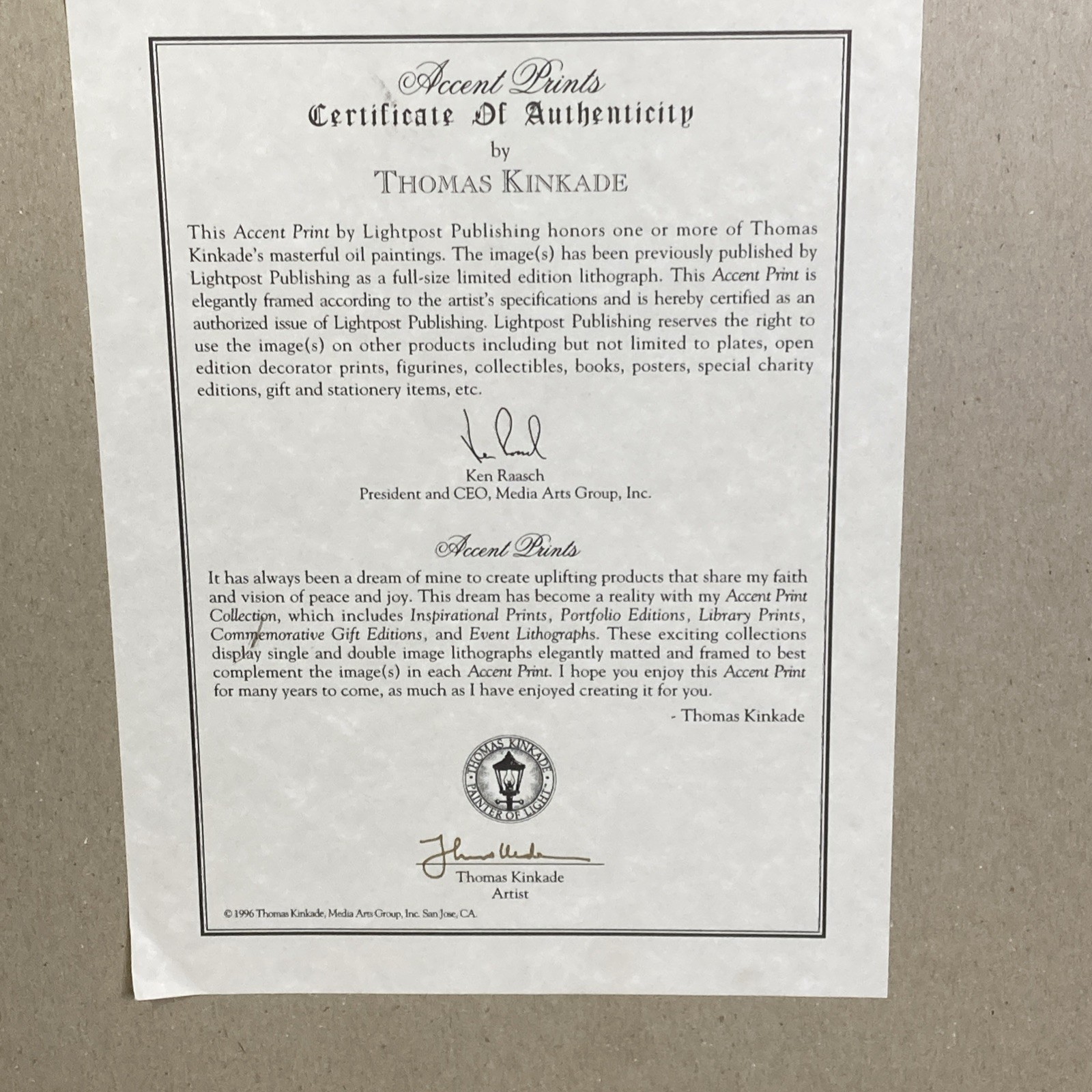 Thomas Kinkade Victorian Christmas I Painting Framed COA 1 Of 3 In Series