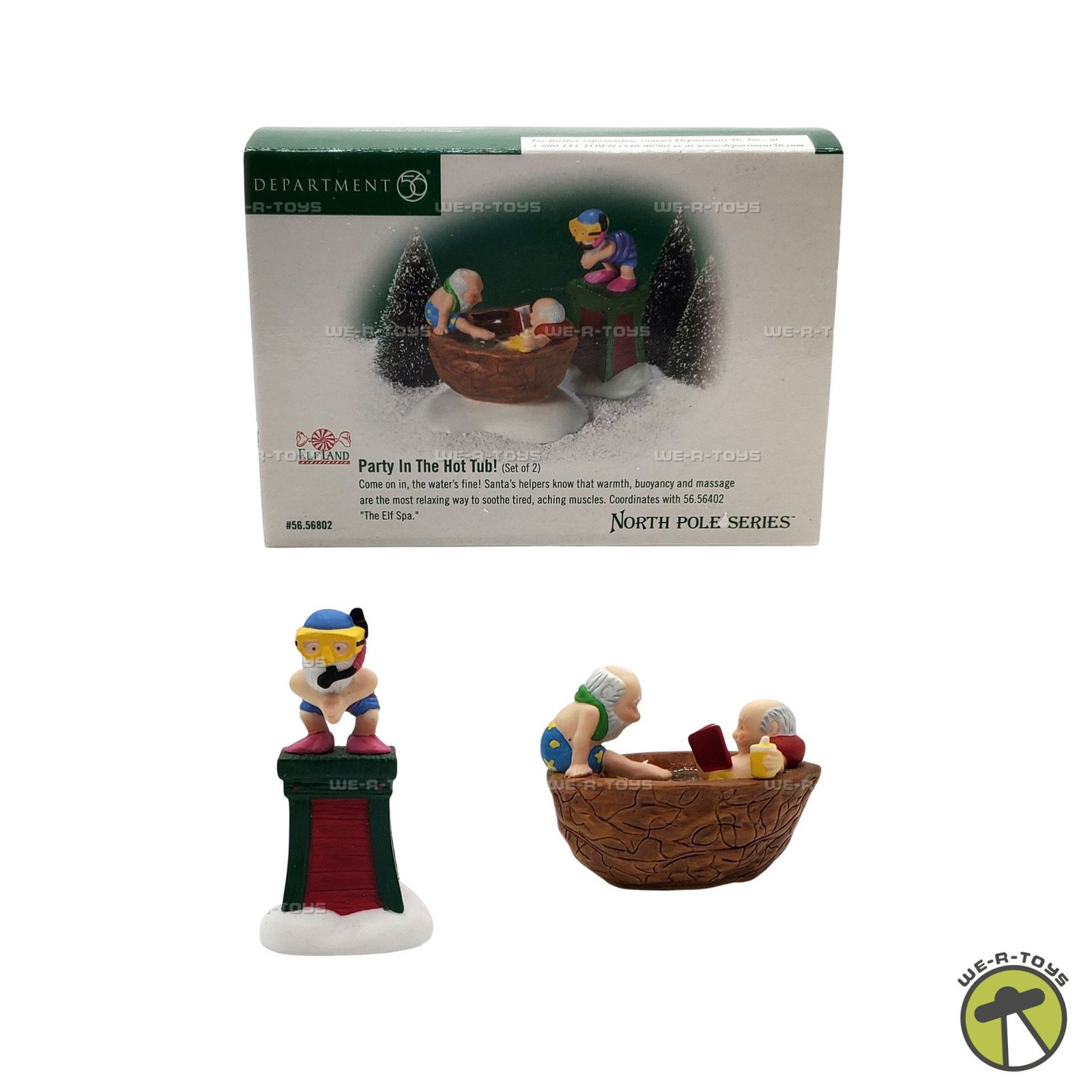 Department 56 Party in the Hot Tub! Elf Land RETIRED