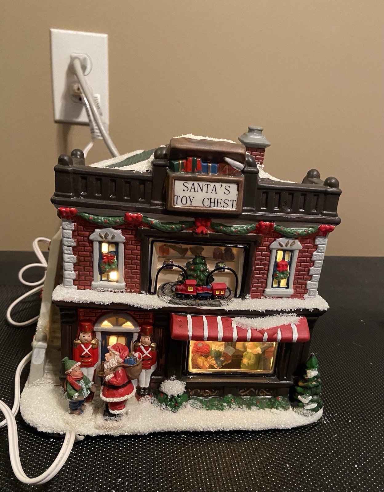 St. Nicholas Square Christmas Village 2010 Santa’s Toy Chest Illuminated W/Box