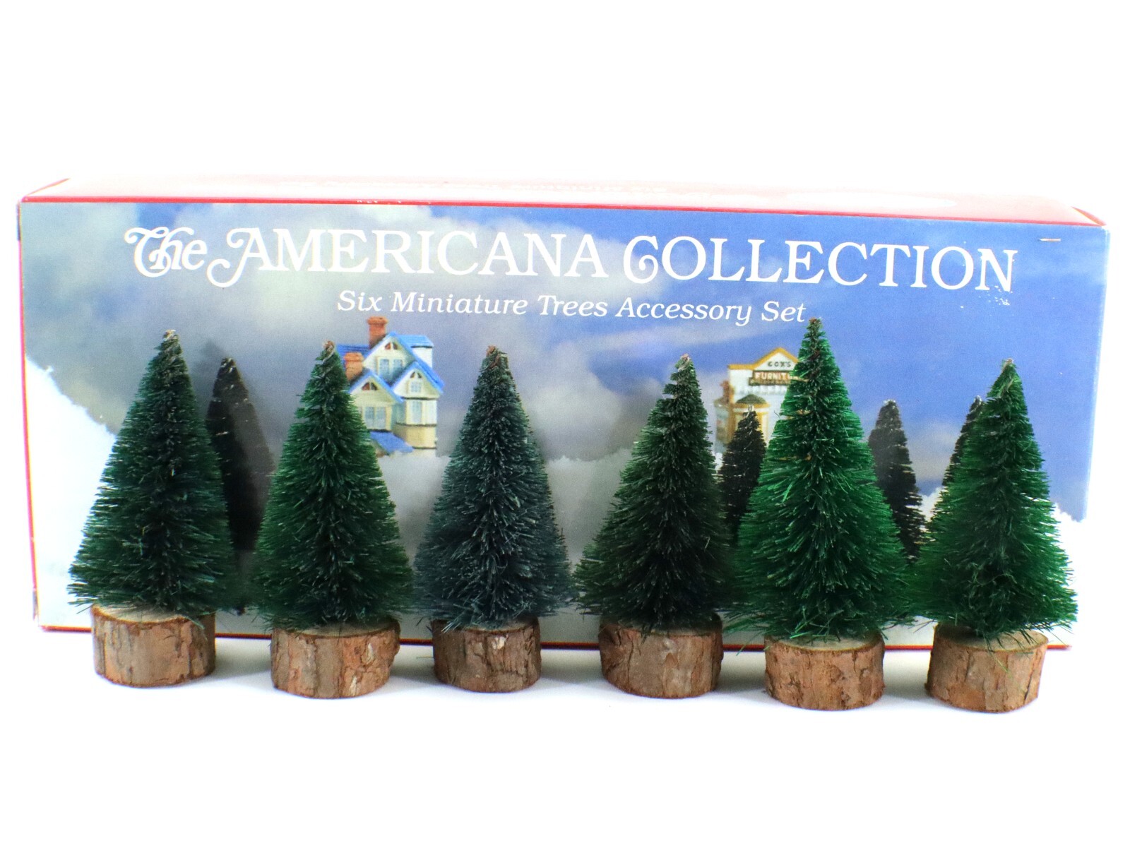 The American Collection Six TREES Evergreens Miniature Accessories 1994 Vintage