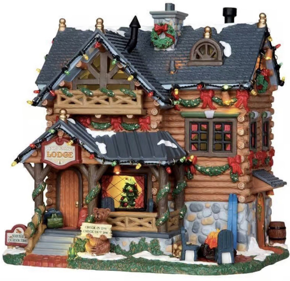 Lemax Pine Grove Lodge Vail Village 25338 New Christmas Lit Building Retired