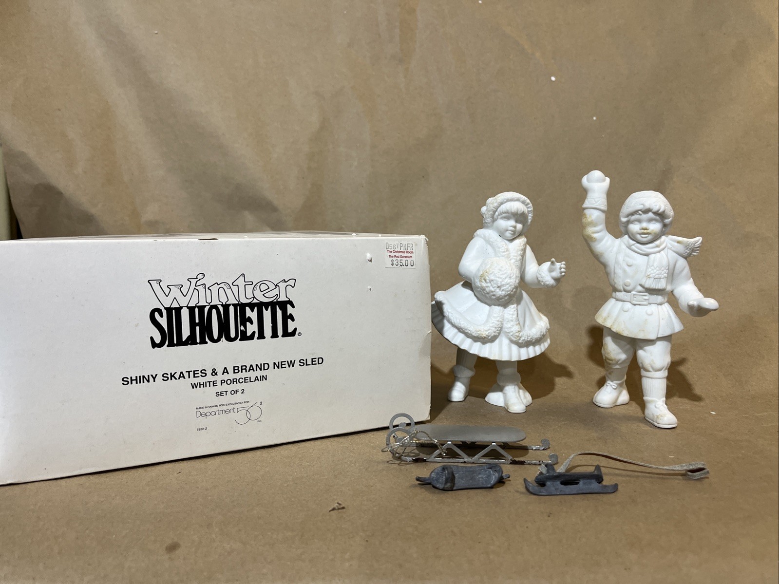 Dept 56 -Winter Silhouette Shiny Skates and a Brand New Sheld 7852-2