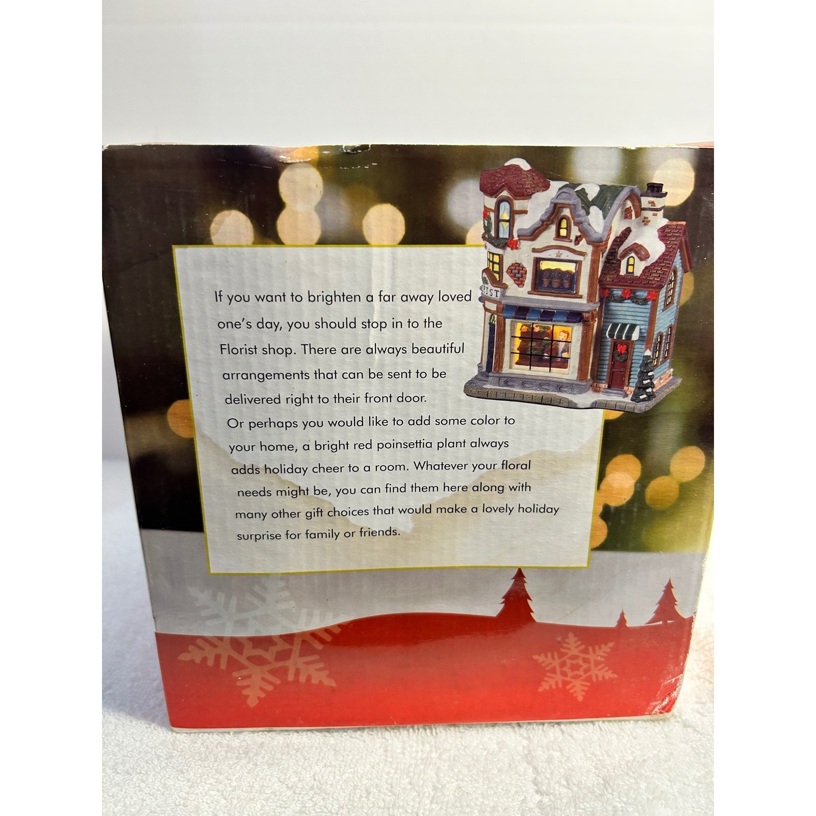 Victorian Traditions Florist Illuminated Porcelain Christmas Village House Boxed