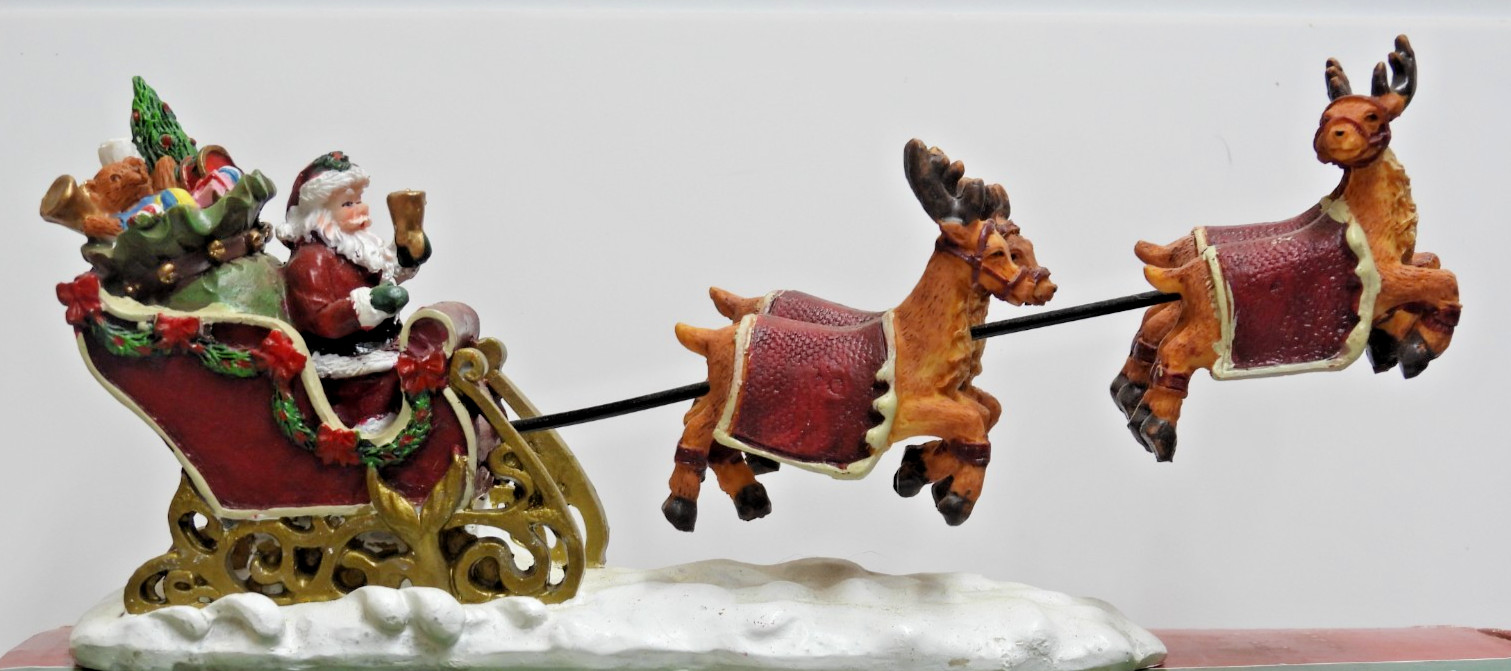 Holiday Inspirations Reindeers Can Fly Santa Sleigh Ride Christmas Decoration