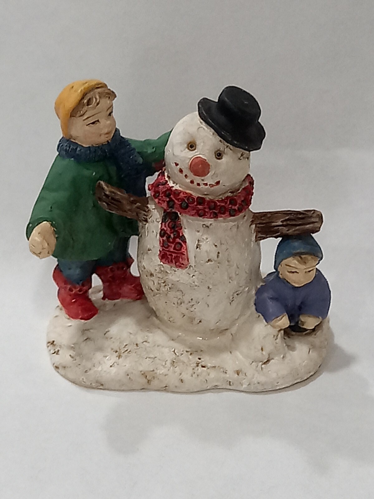 Grandeur Noel SNOWMAN AND KIDS Replacement Piece To 41 Pc Victorian Village Set