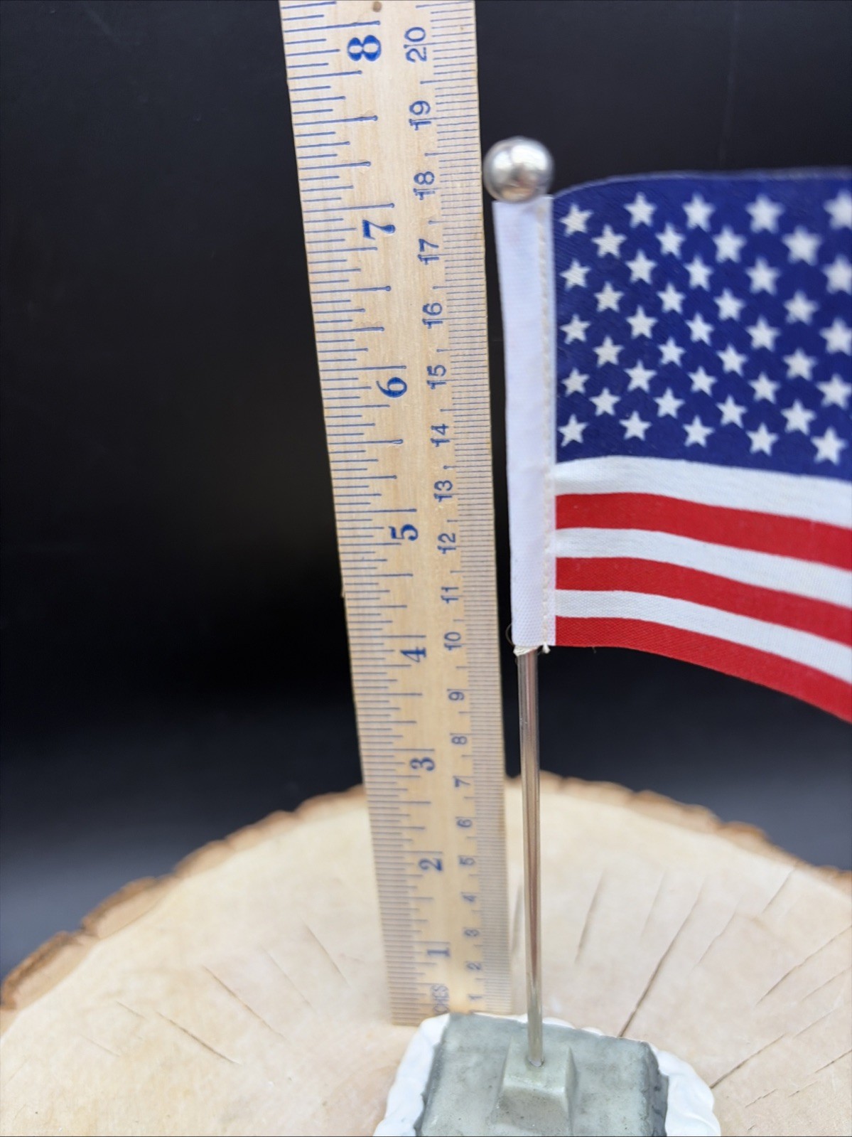Lemax “American Flag Pole” #64150A With 18” Red picket Fence