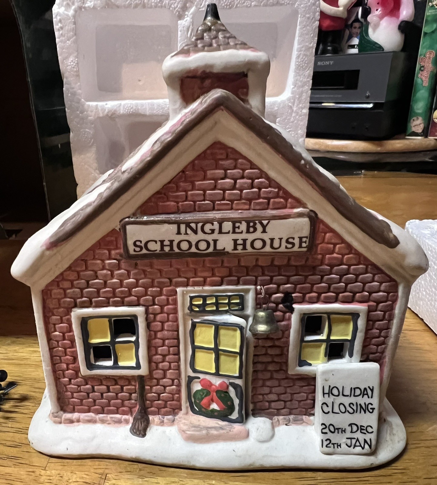 Christmas village American Greetings Ingleby Village School House holiday decor