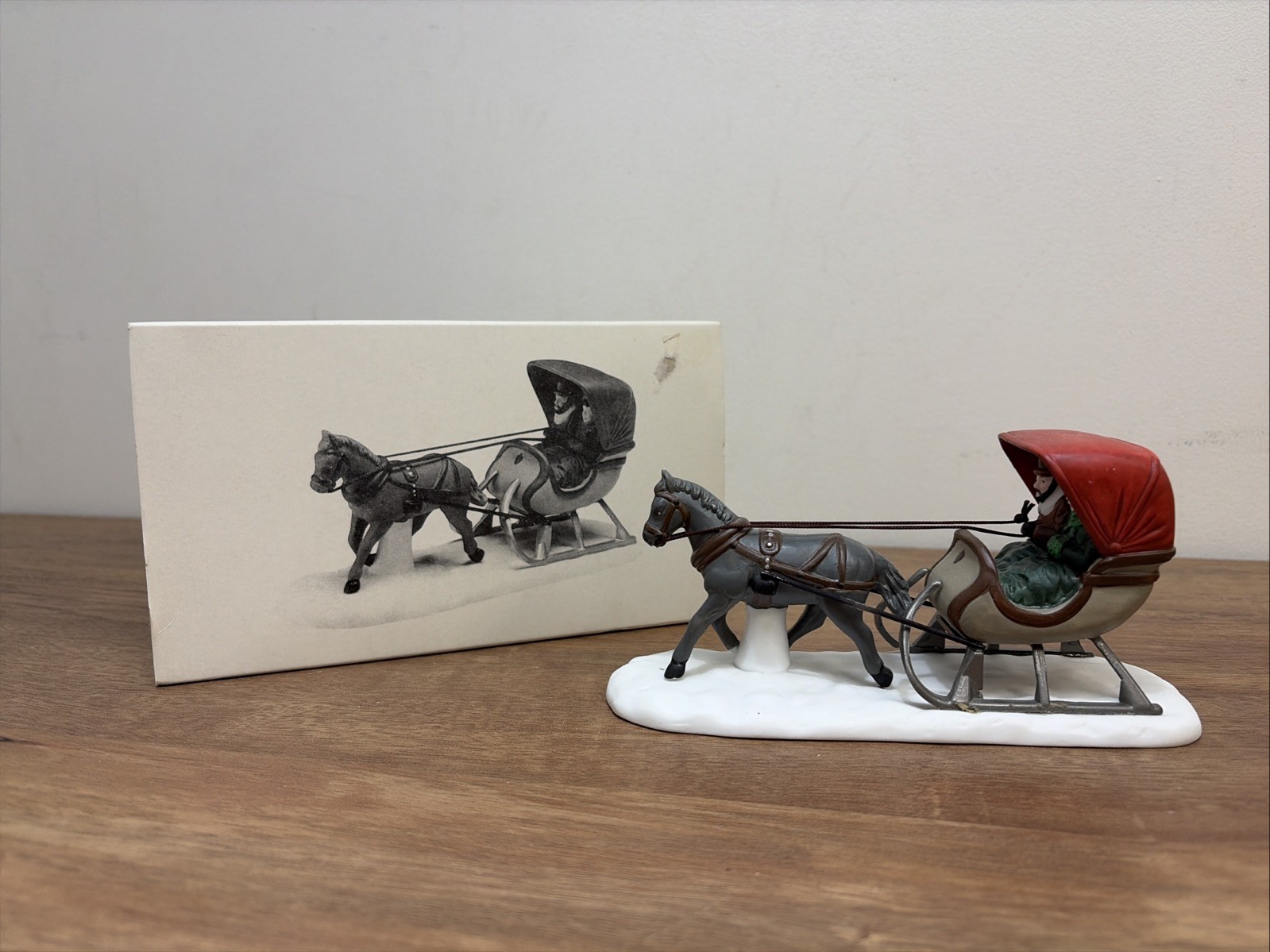 Handpainted DEPT 56 Heritage Village Collection ONE HORSE OPEN SLEIGH #5982-0