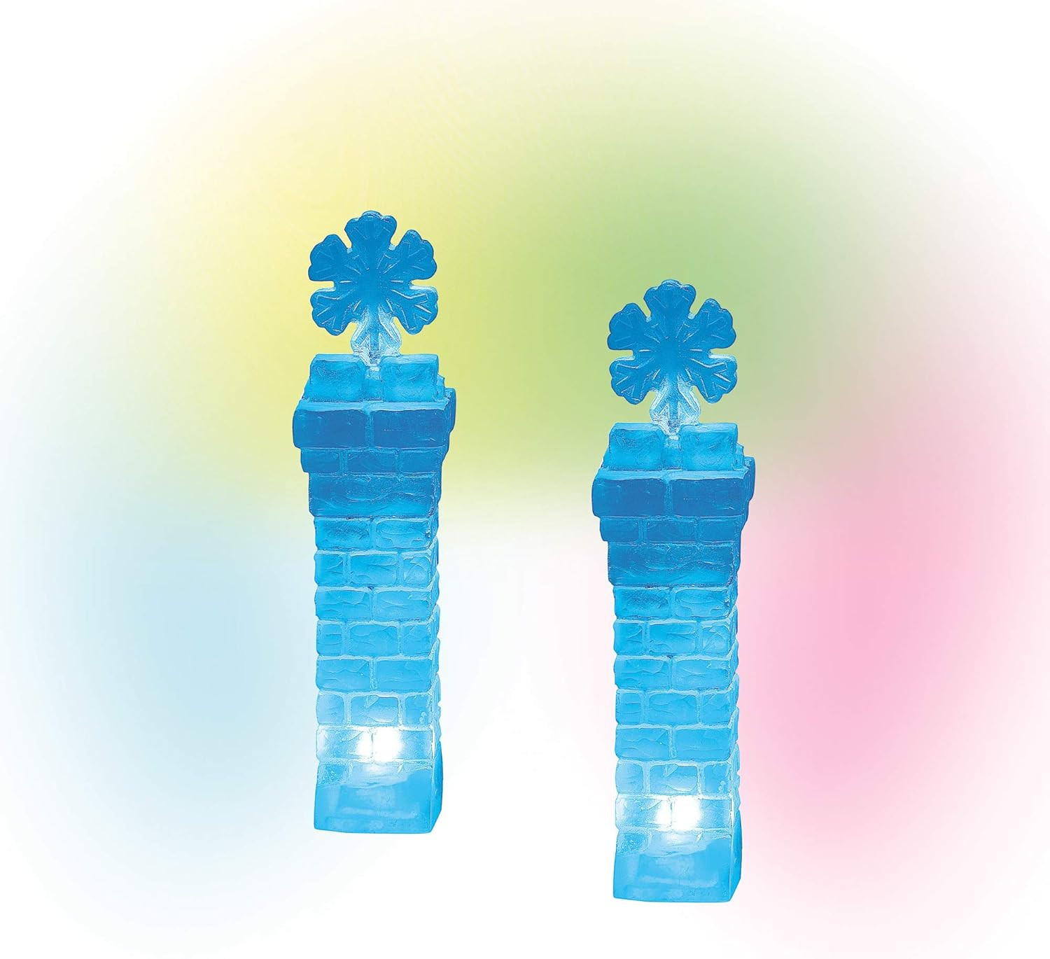 Lighted Holiday Village Corner Section Set – 2-Piece Acrylic Decor
