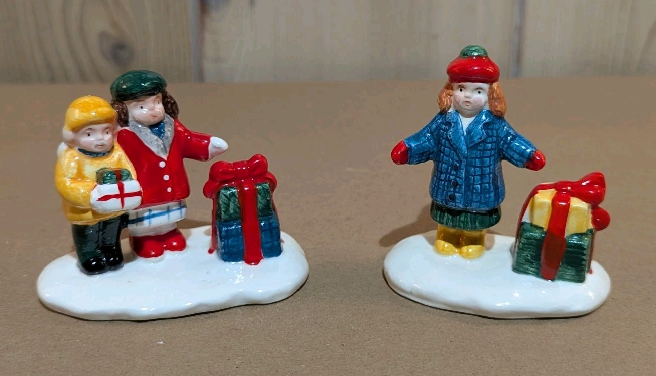 Dept 56 Snow Village “Shopping Girls with Packages” Figurine #50962 Set of 2