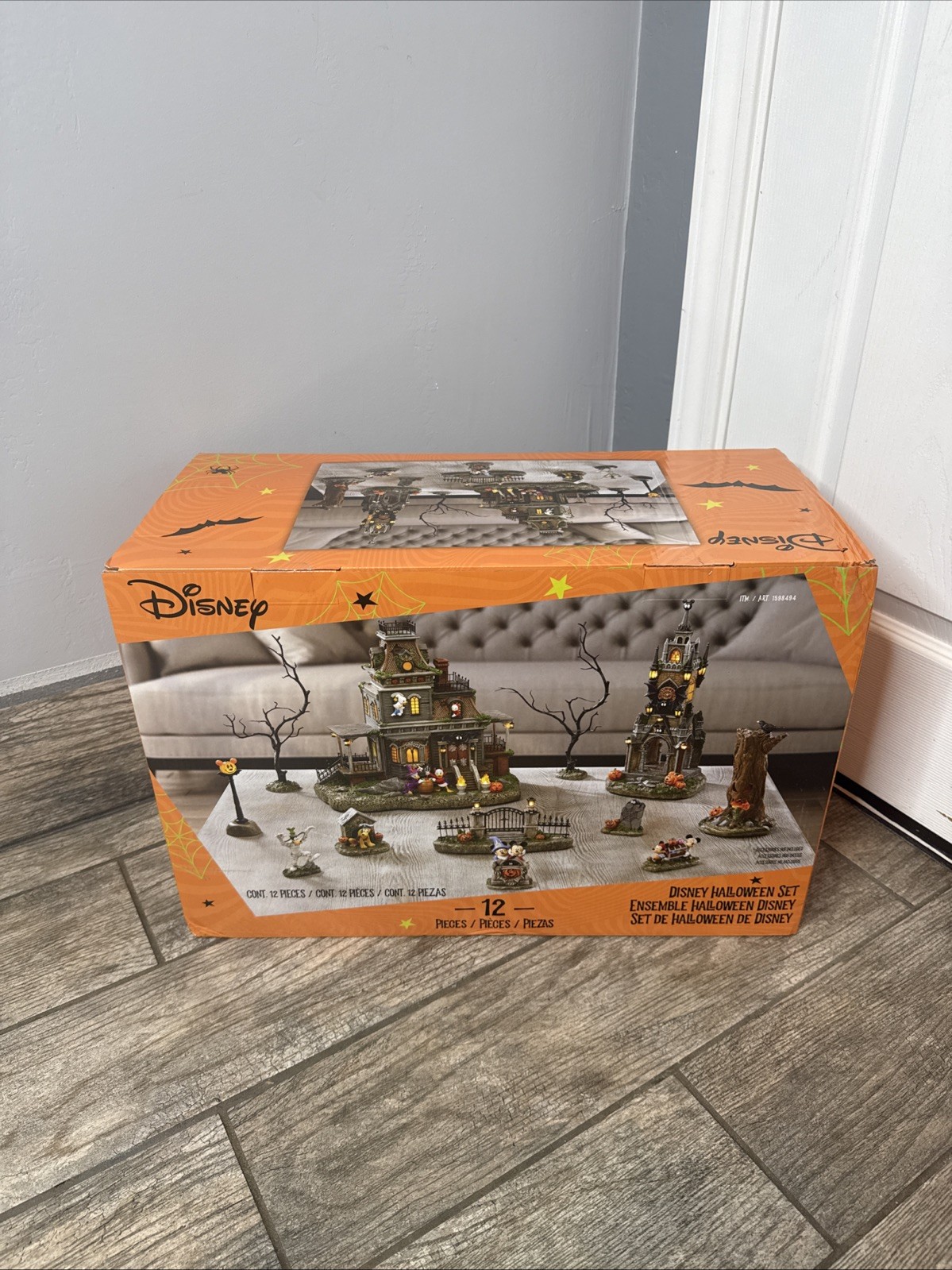 Costco Disney Halloween Haunted House Village Set 12pc Musical New in Box 2023