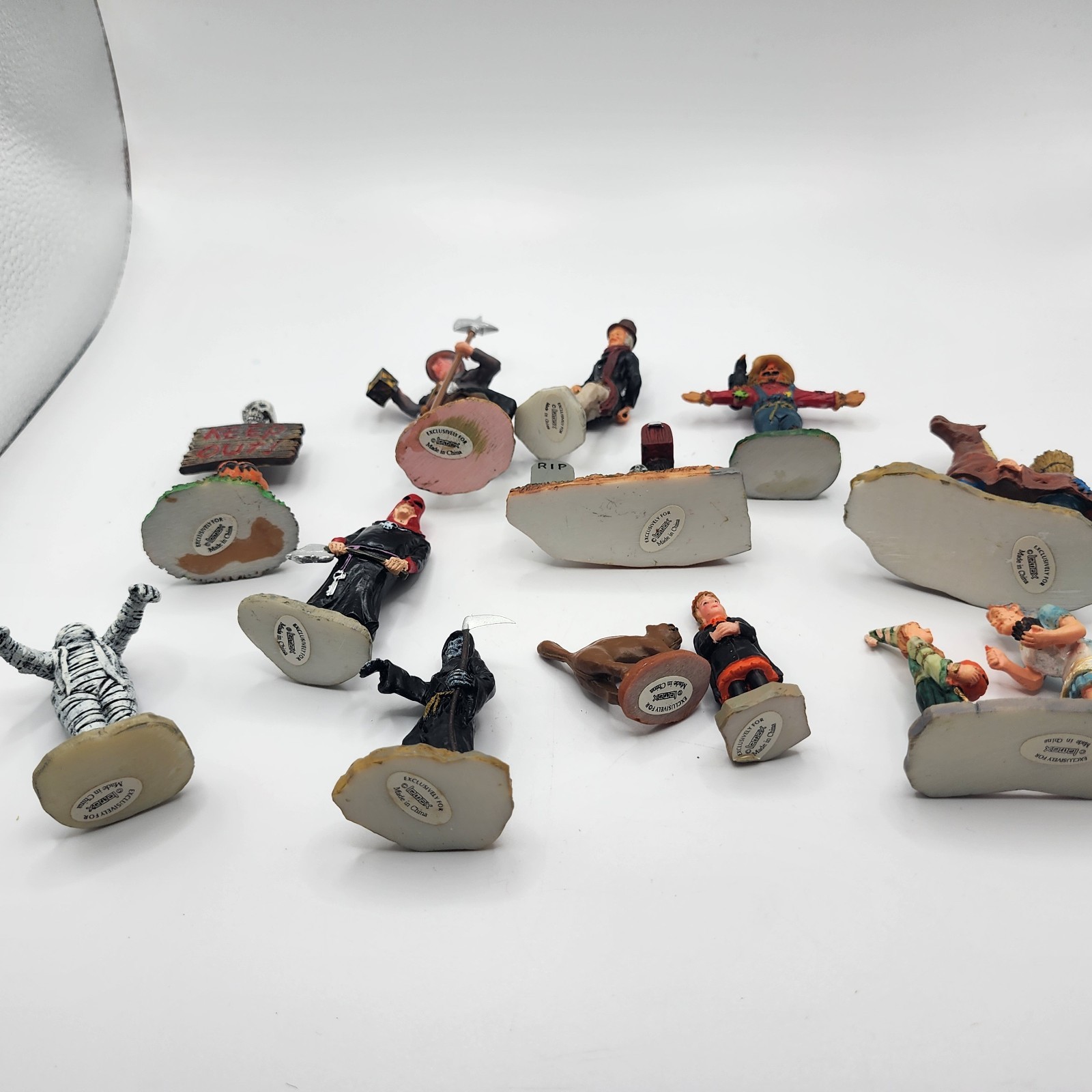 Lemax Spooky Town Halloween Figures Lot Of 12 Trick Or Treater Horse Mummy Witch