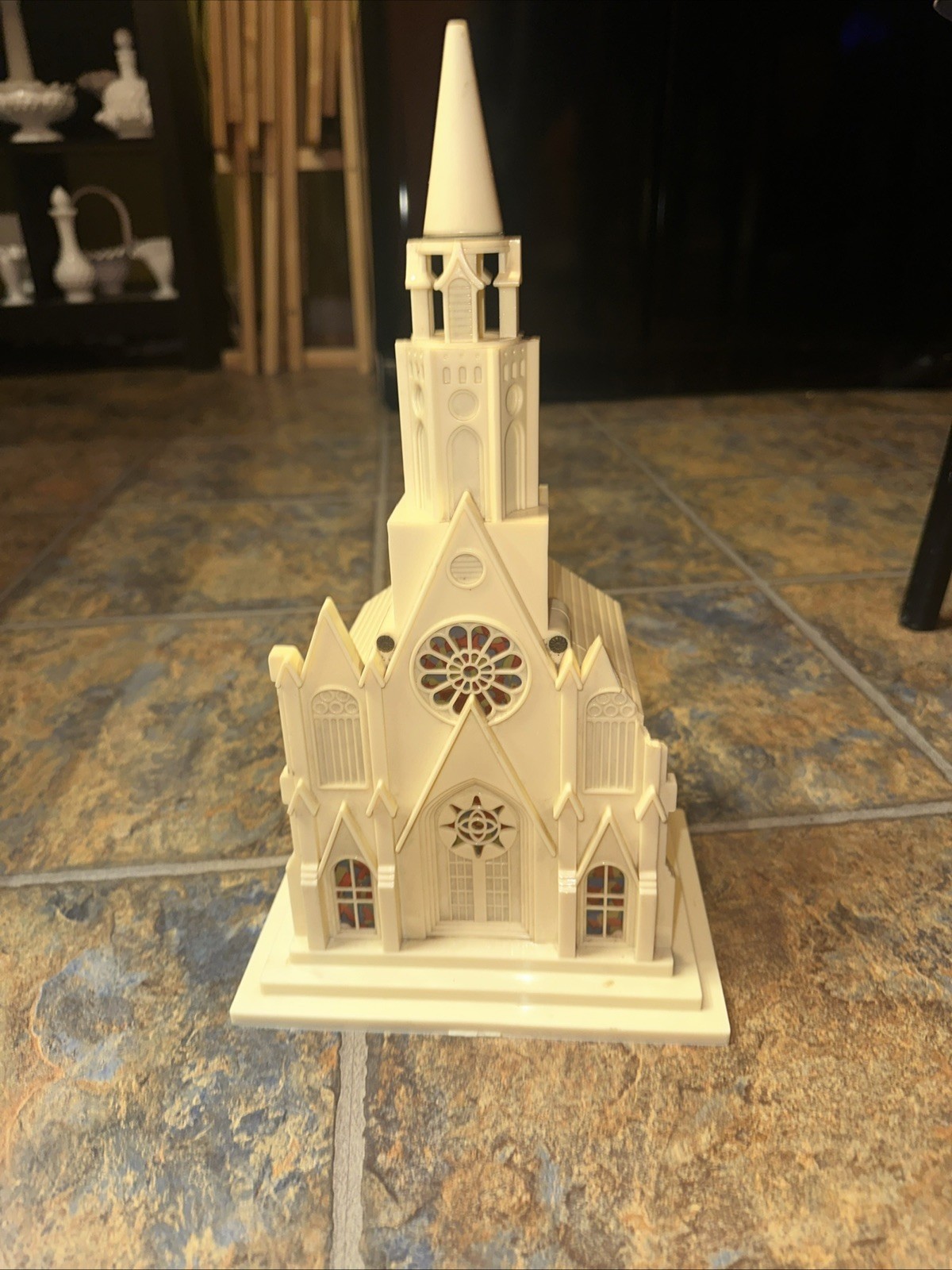 Vintage 1950’s 14″ Raylite Musical Cathedral Church