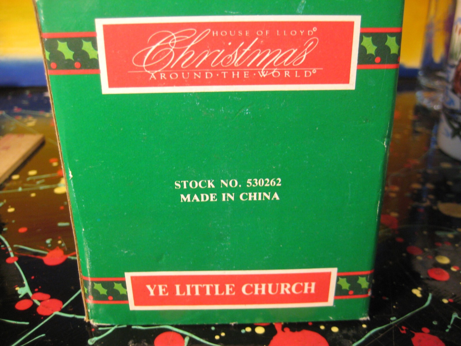 Miniature Christmas Village Porcelain Church with Box