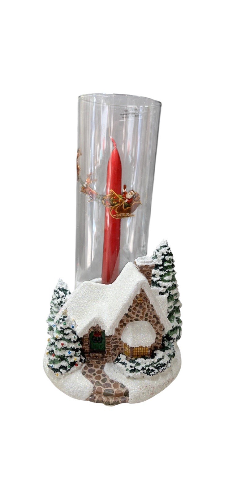 Thomas Kinkade Teleflora Memories of Christmas Candle Holder Santa Globe