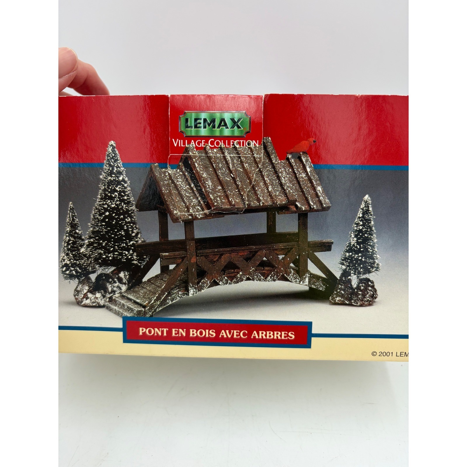 Lemax Christmas Village Wooden Bridge with Trees Cardinal 14618A Decor 2001 Box