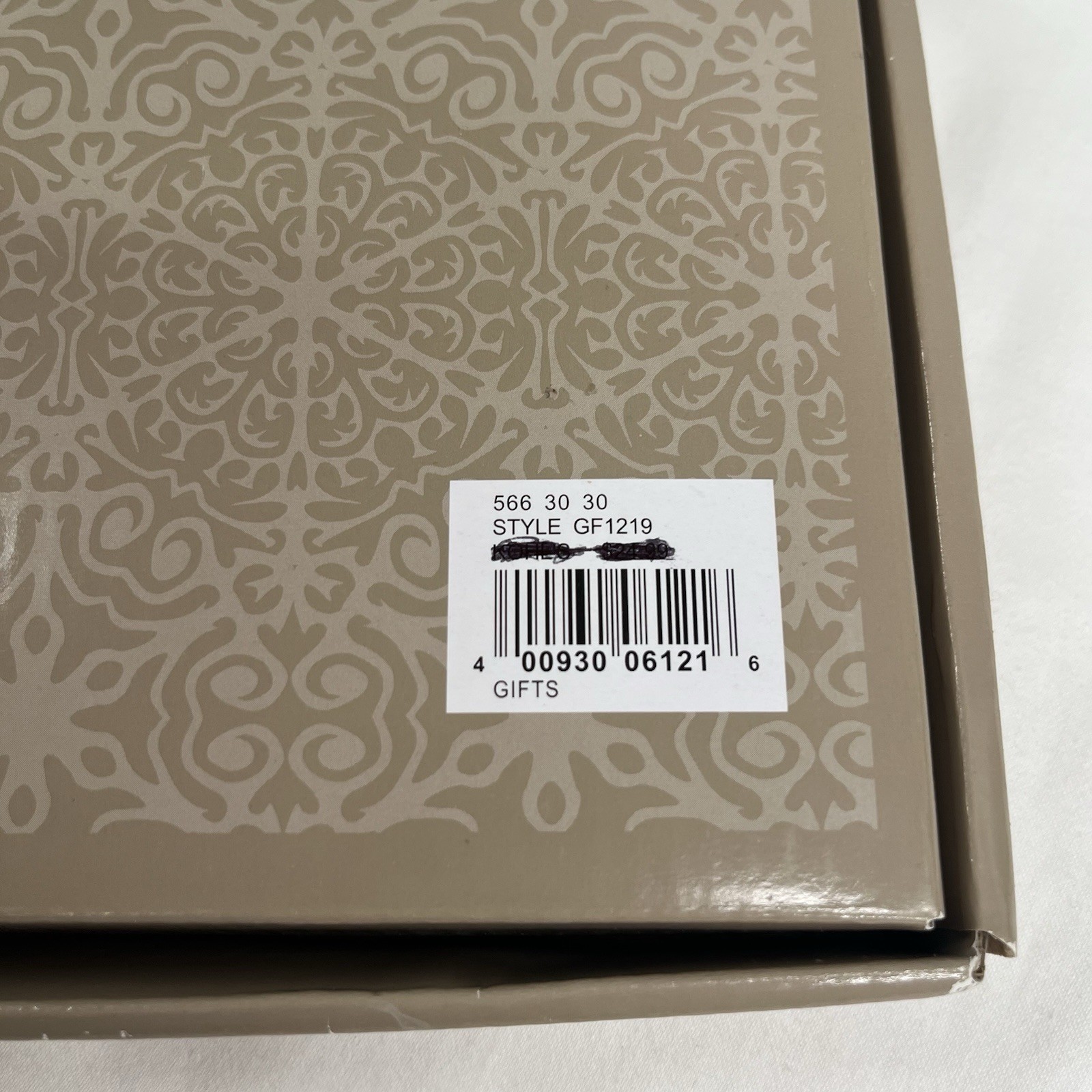 St Nicholas Square Pine Cone Treat Tray 13″ x 5″ White Rectangle in Box