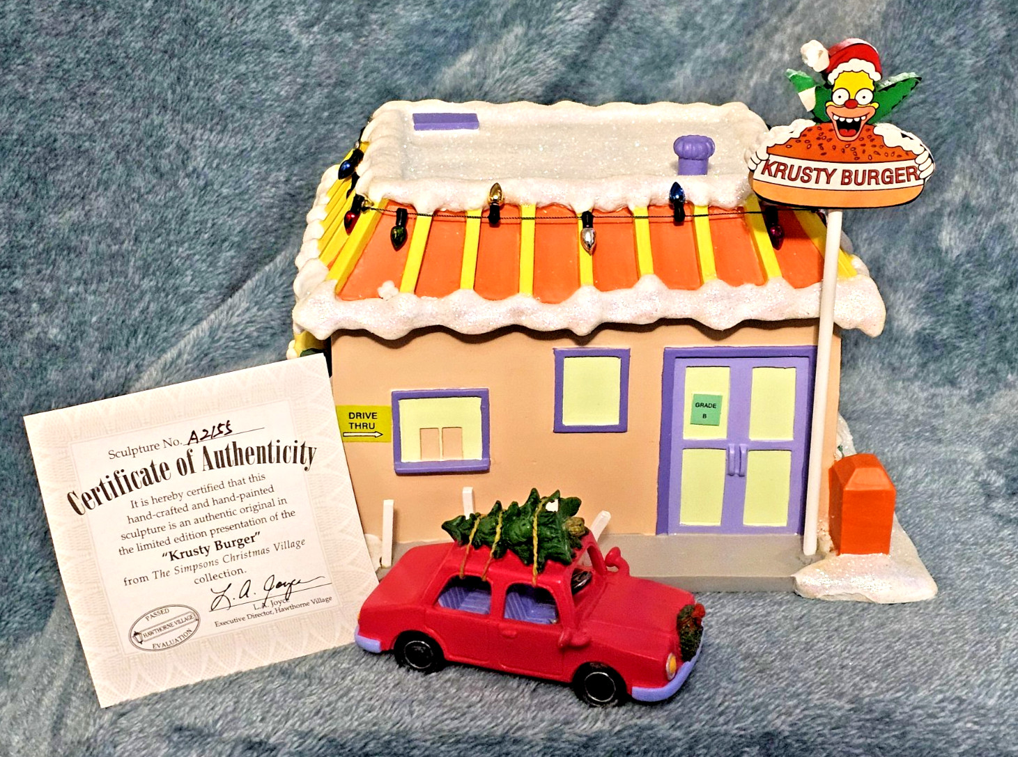 Hawthorne Village Simpsons Christmas “Krusty Burger” w/ “Bringing Home The Tree”