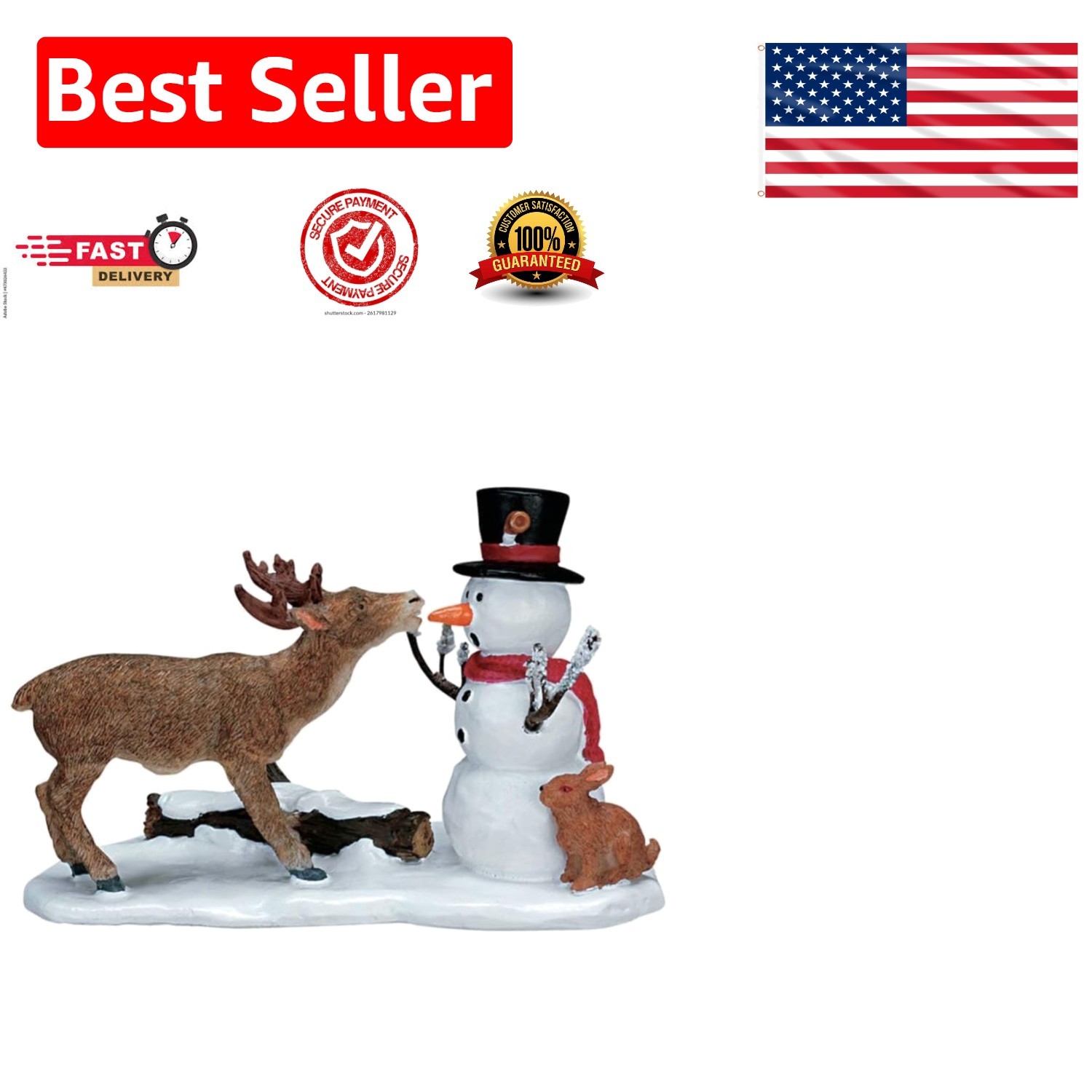 Charming Snack Time Christmas Village Figurine – Glossy Resin Collectible