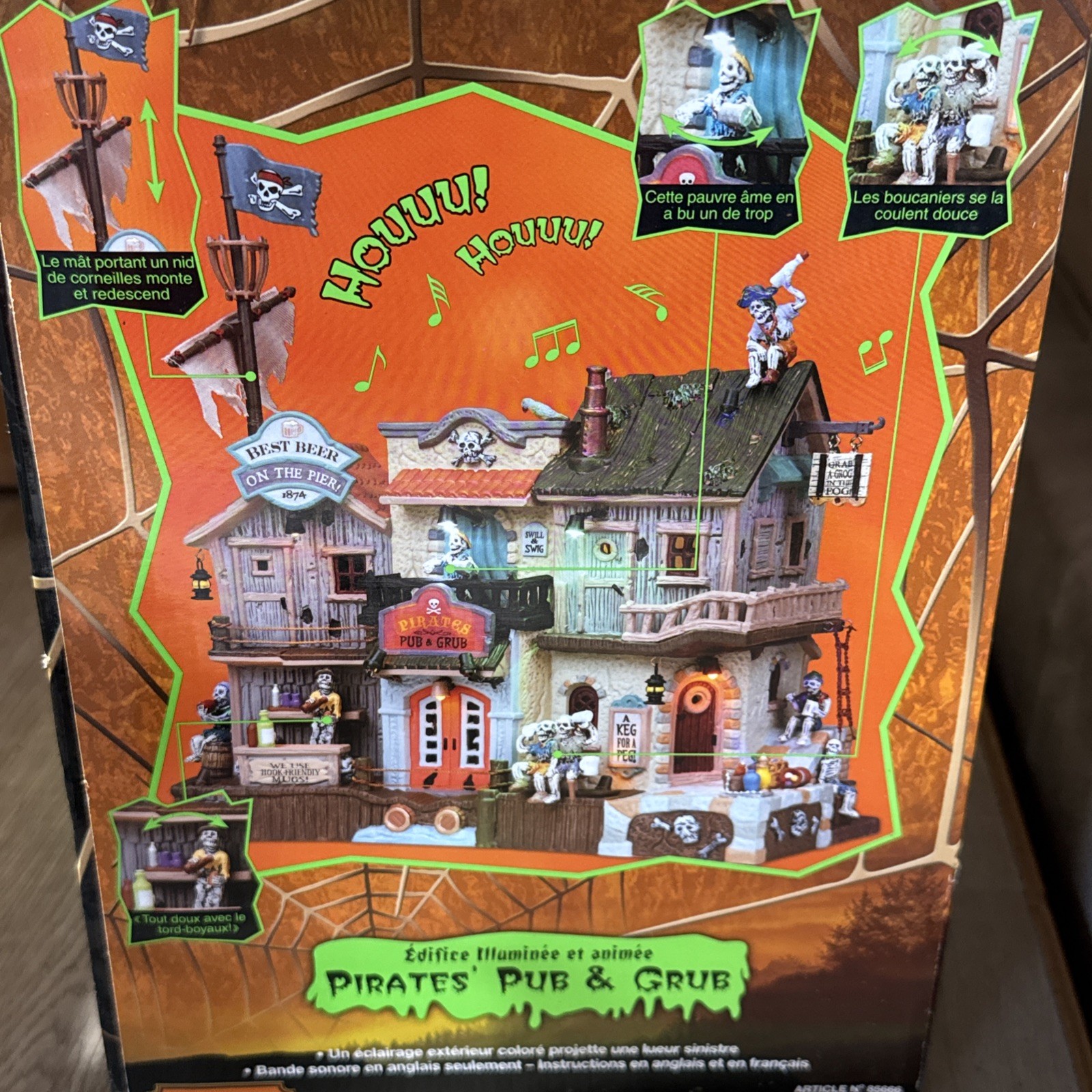 Lemax 2008 Spooky Town PIRATES PUB & GRUB Halloween Village House Retired READ
