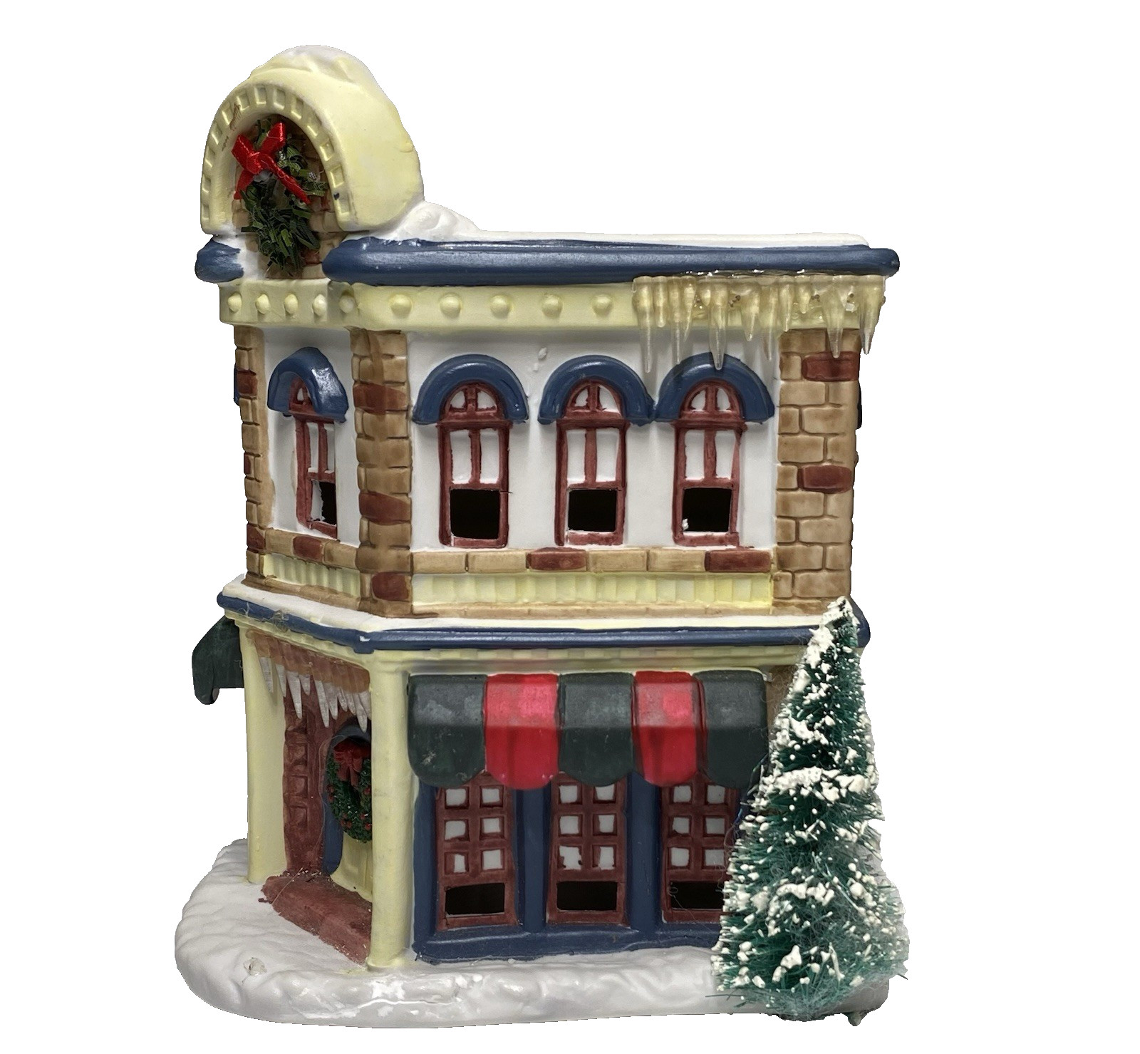 Christmas Valley Collection 10″ Illuminated Porcelain Victorian Store Shop 1991