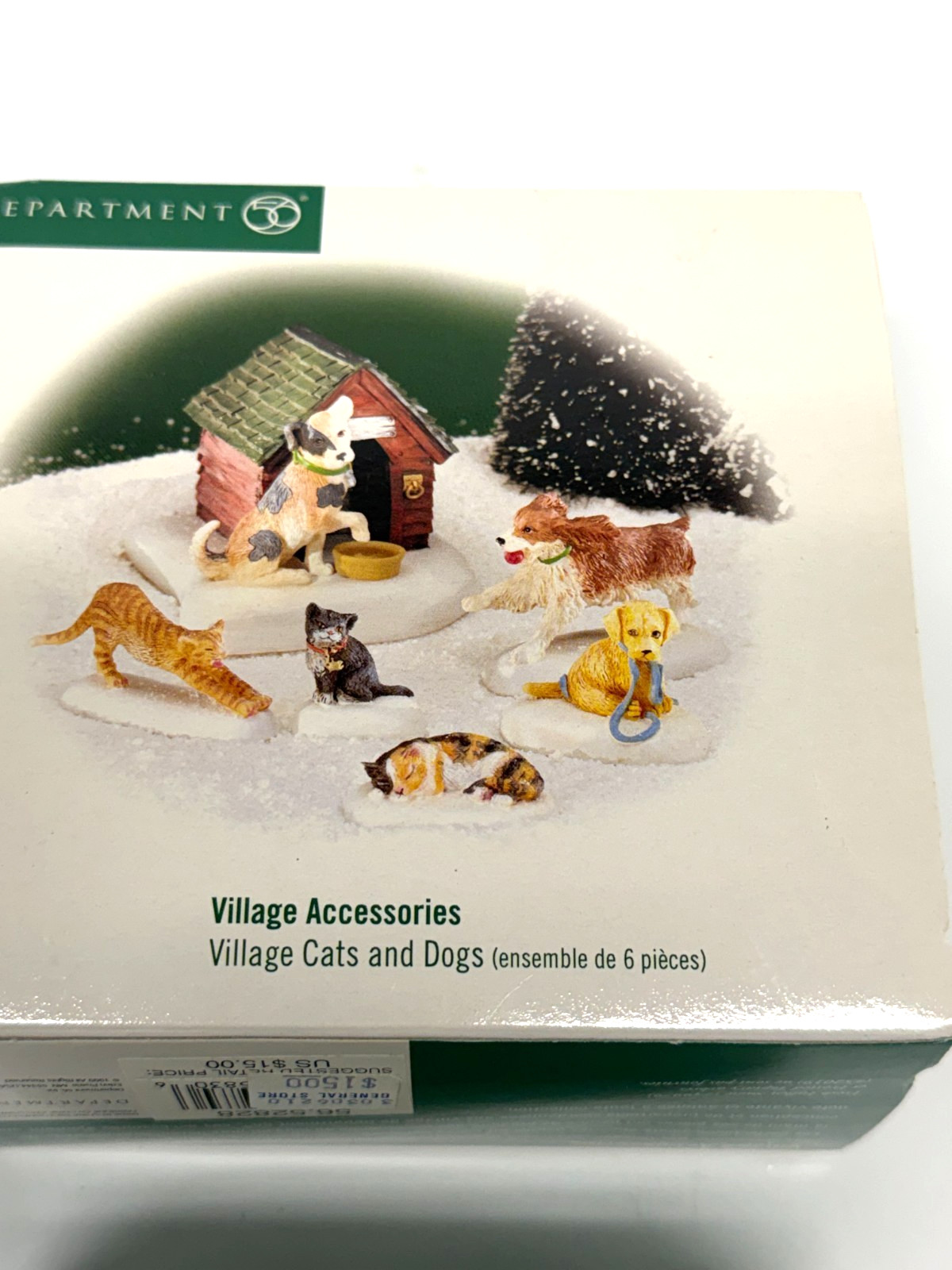 Vintage Dept 56 Village Cats and Dogs 52828 Accessories Set Complete Boxed