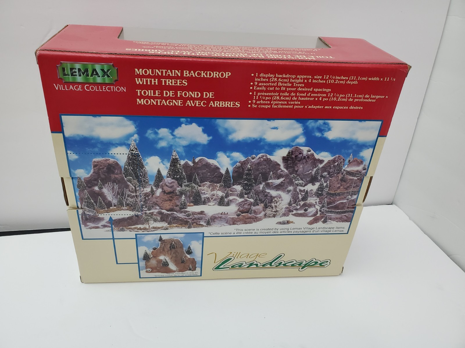 NOS Vintage 1998 LEMAX Medium Village Mountain Backdrop W/Trees #81012