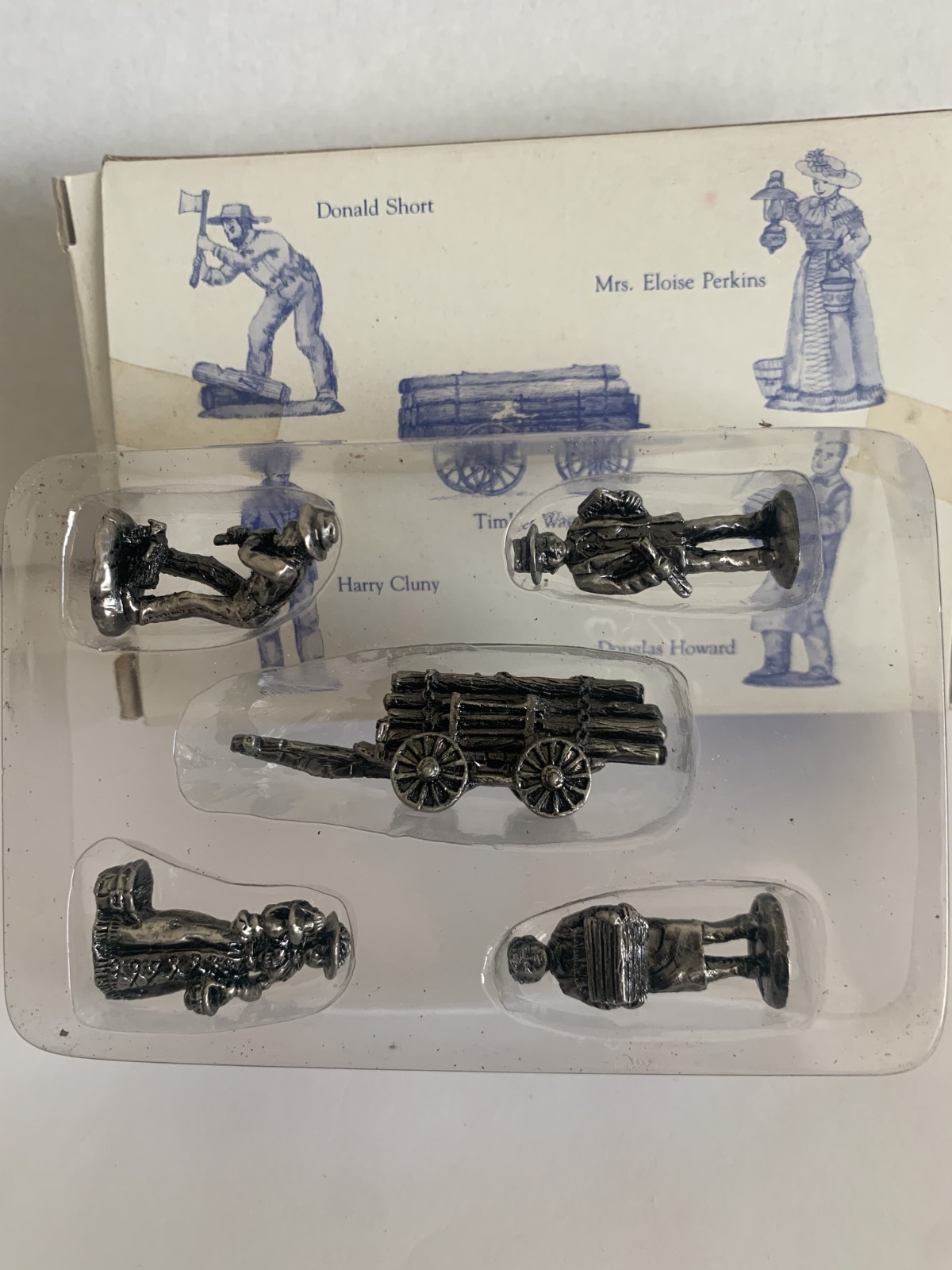 New Open Box Vintage Liberty Falls Pewter 5 Miniature Accessory Set AH109 1996*