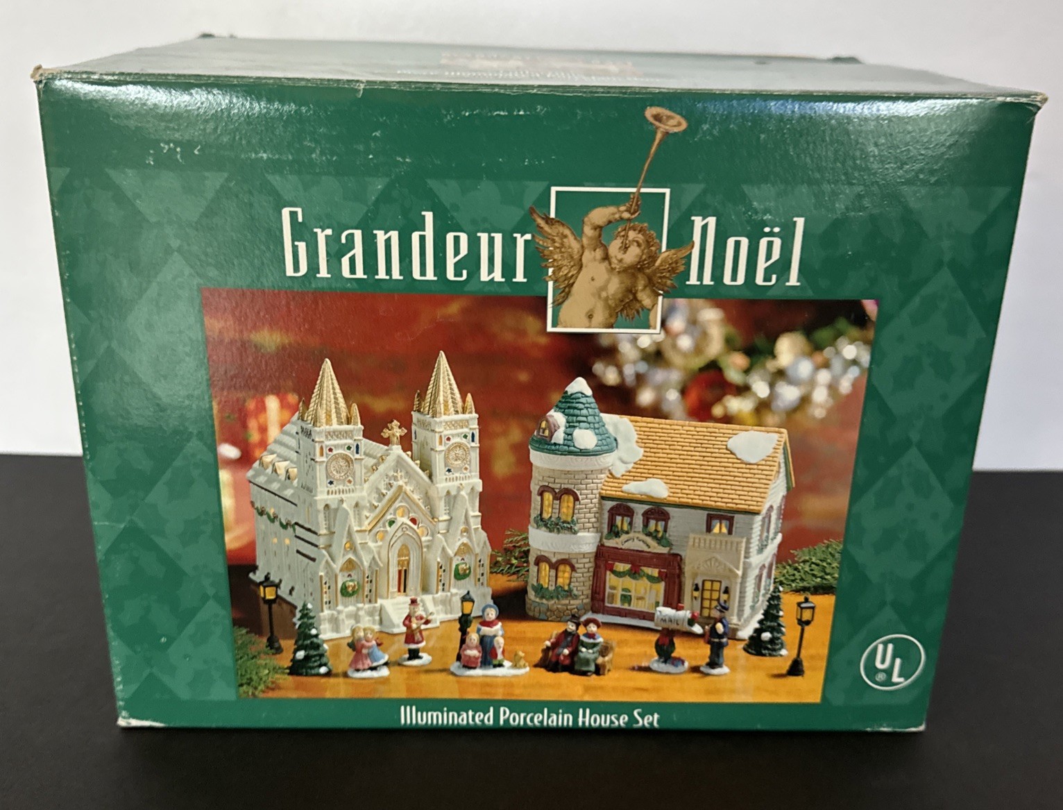 Grandeur Noel Lighted Country Furniture Store & Church House + 6 Accessories