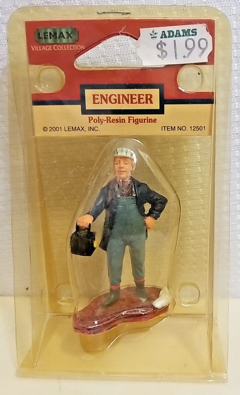 Lemax 2001 Christmas Village ENGINEER 12501 Figure 2.5″ G Scale Train Layout NEW