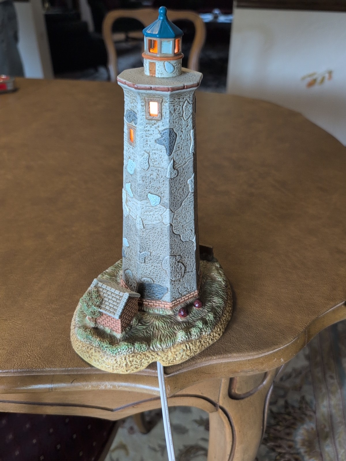 Vintage Old Baldy Lighthouse Statue 10.5″ Geo Z. Lefton 1999 Lights Up